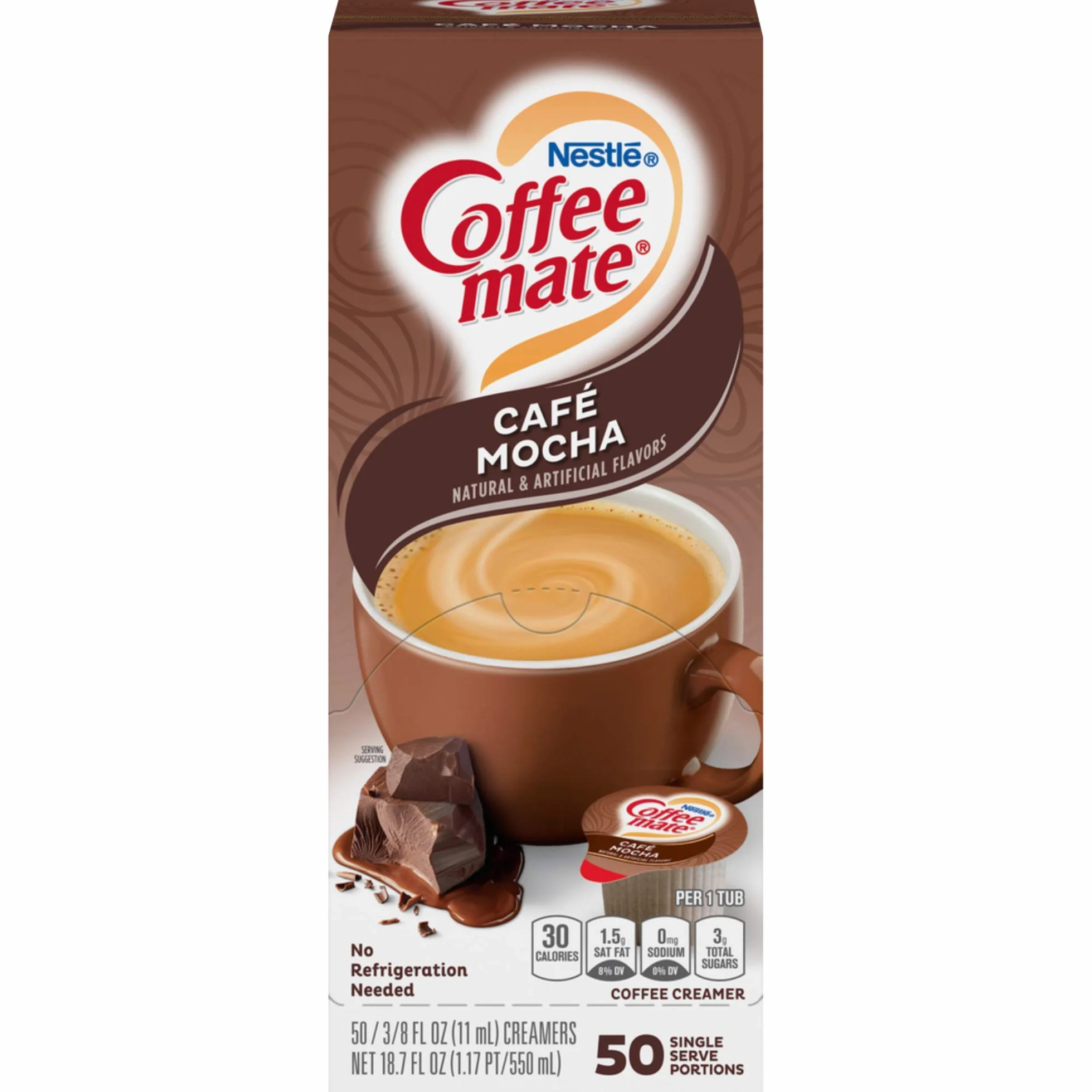 Coffee-mate Liquid Creamer Singles Cafe Mocha 50 ct