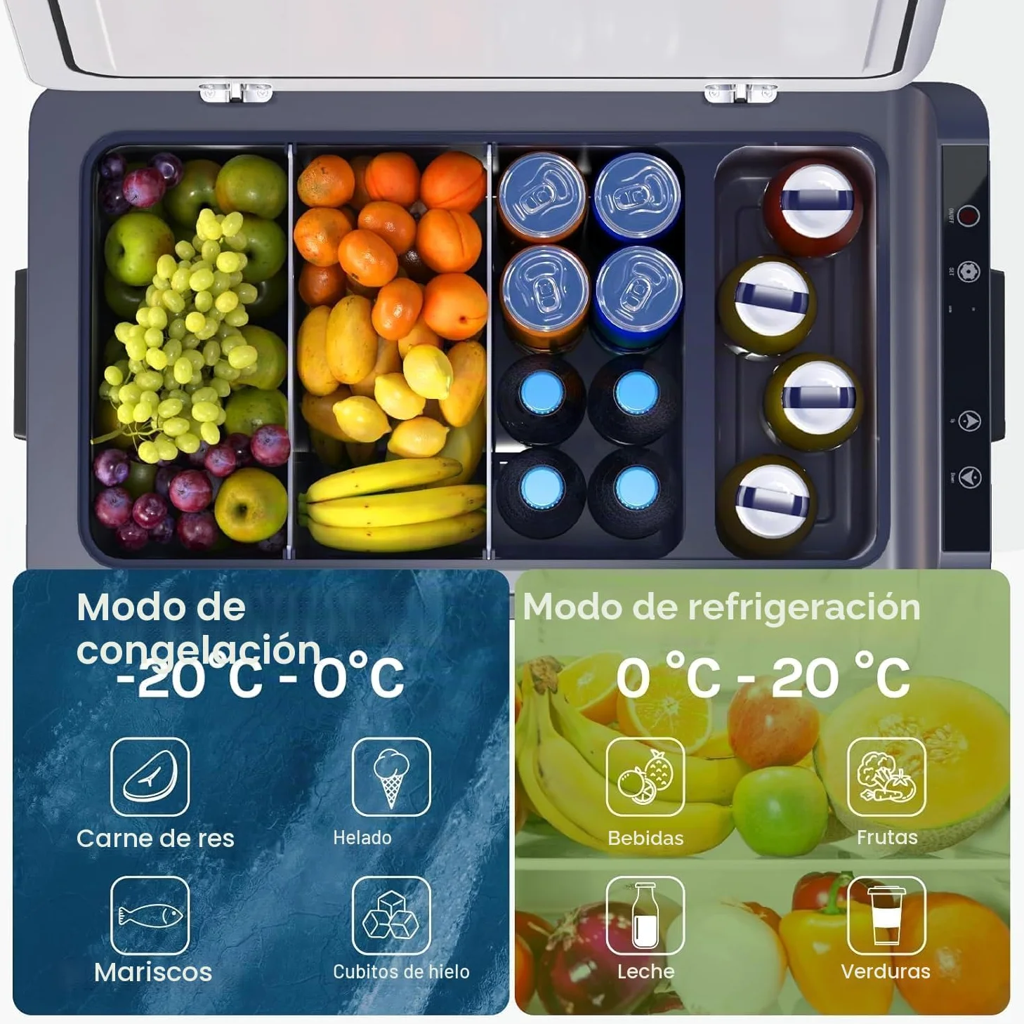 WOLTU Nevera Eléctrica para Coche 30L, Refrigerador Portátil Modo Eco, Congelador de Compresor DC 12/24 V, Mini Nevera Portátil para Camping, Viaje, Coche, Barco