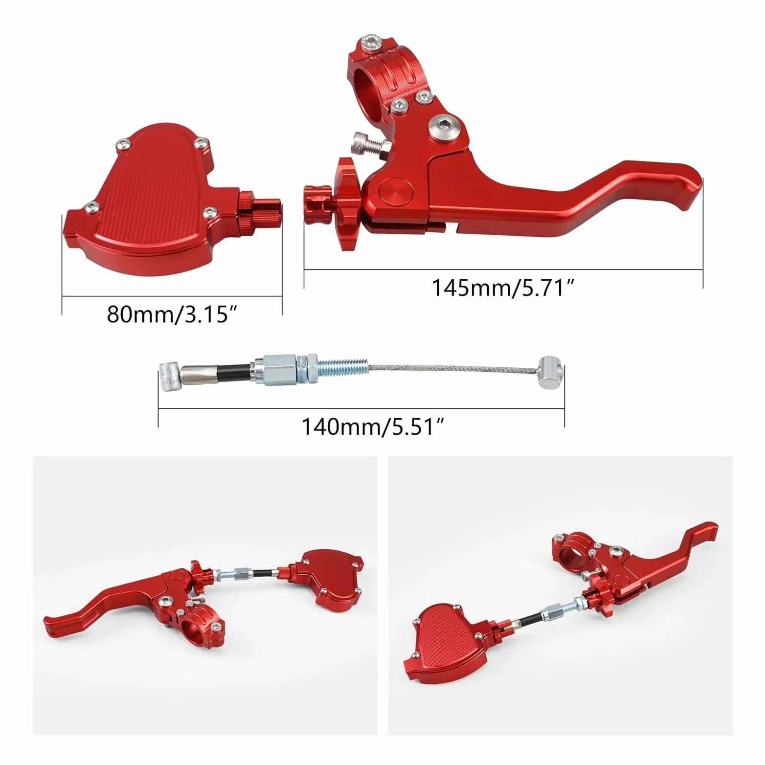 Palanca de embrague de freno Para Sistema de cable fácil extracción para palanca embrague acrobacias cortas para Honda CBR 600RR 1000RR,para Yamaha(Azul,A set)