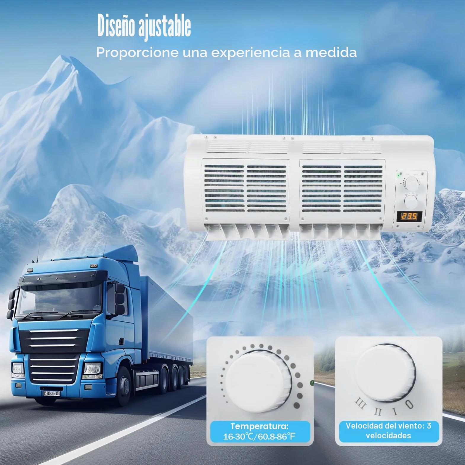 Aire acondicionado para caravana 100 W pantalla LCD R134A