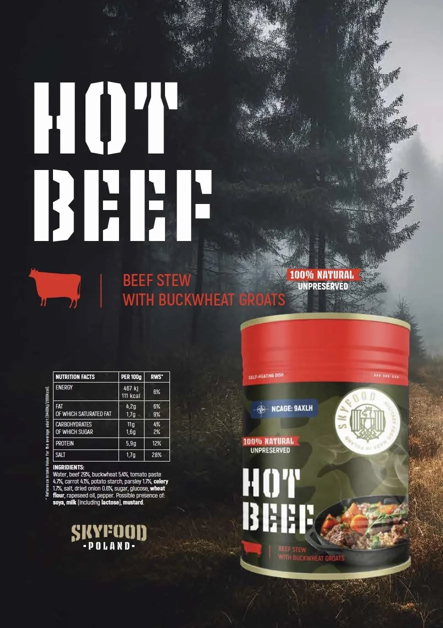 Skyfood Hot Beef Self-Heating Dish