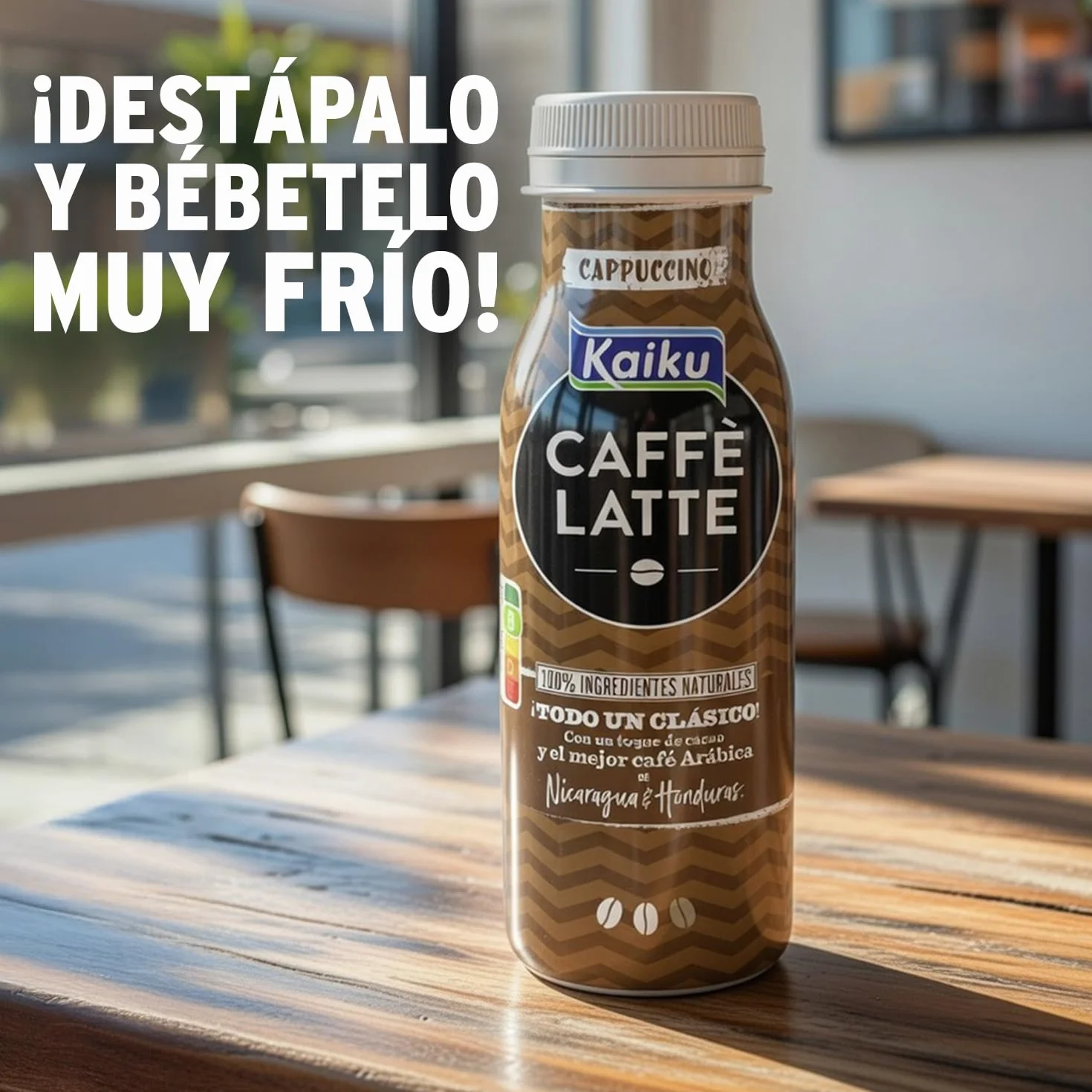 KAIKU CAFFÈ LATTE Cappuccino Pack 6 x 200 ml Café Frío con Leche y Cacao Listo para Tomar