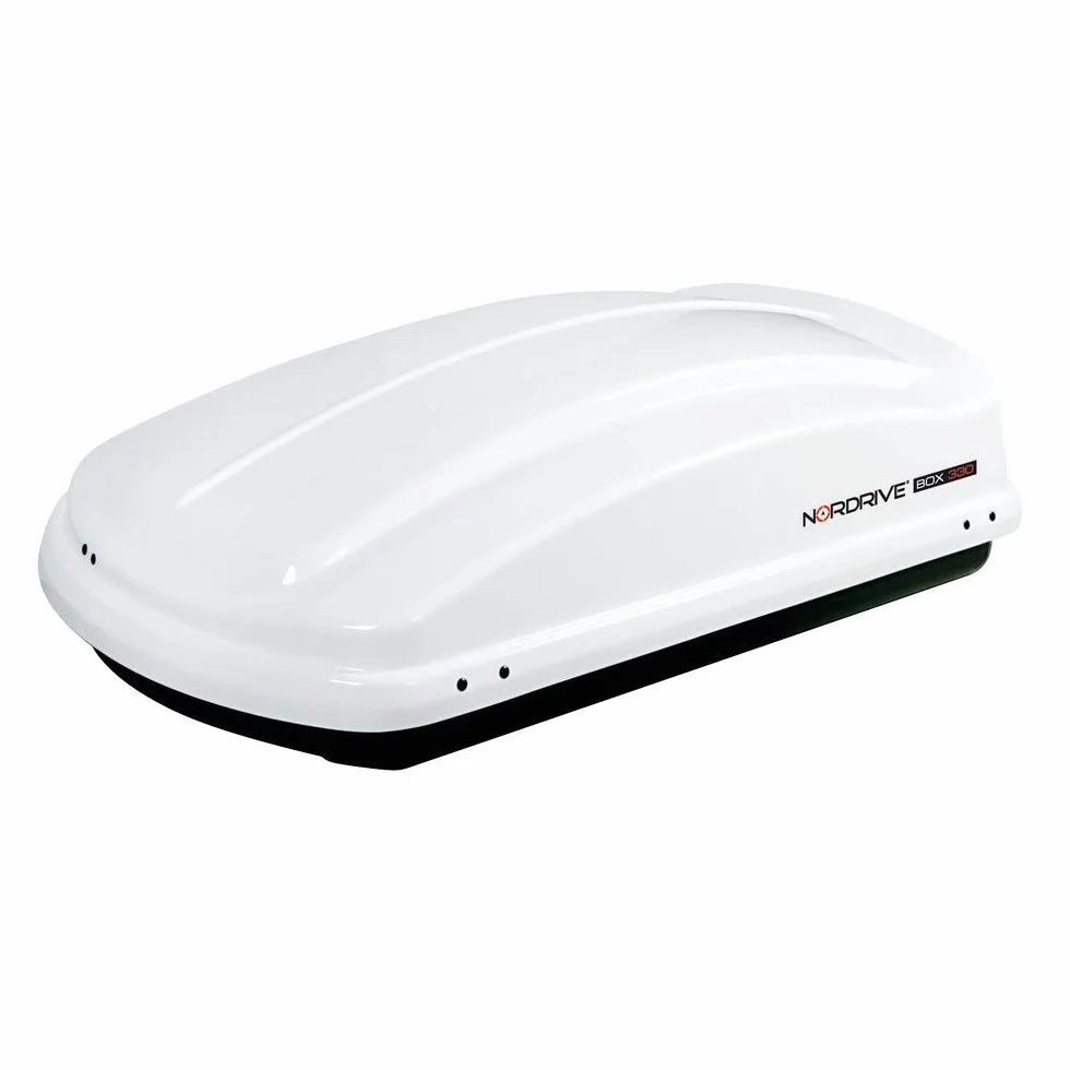 Nordrive – Maletero de techo ABS 330l metal. 130 x 78 x 37 cm blanco metalizado