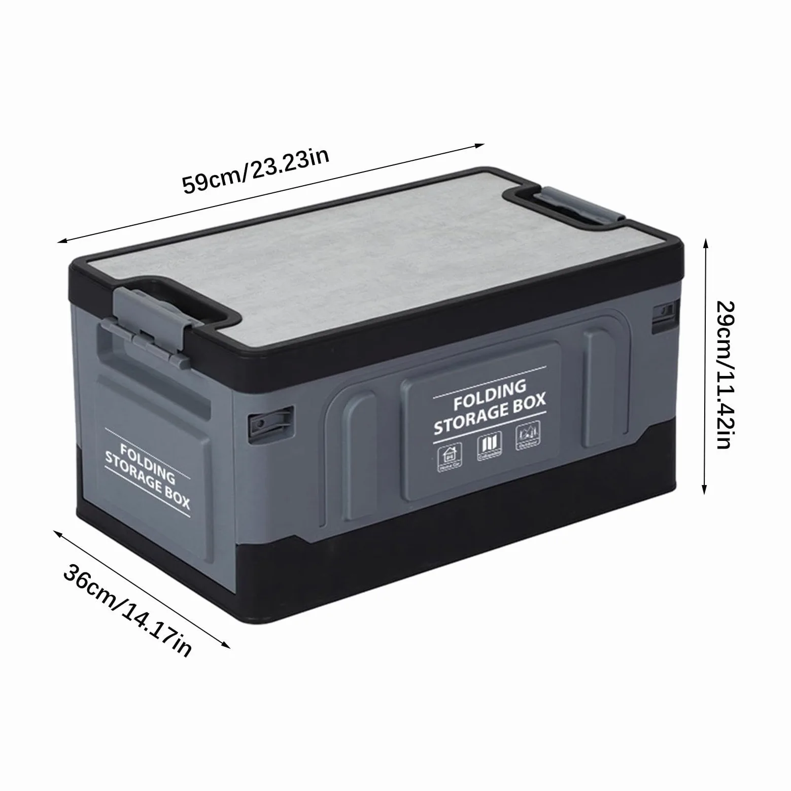 Caja de almacenamiento plegable para maletero, organizador de maletero, 60 L, impermeable, maletín plegable | Maletín de almacenamiento para viajes por carretera para herramientas de camping, ropa, | 60 L, impermeable, maletín plegable | Maletín de almace