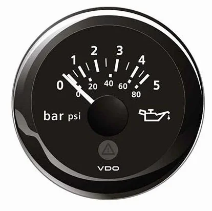 VDO - Indicador de presión de aceite 0-5 bar 80 psi negro