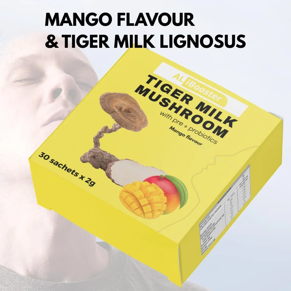 Lignosus Leche de Tigre Champiñón sabor mango Polvo instantáneo natural 30 Bolsitas