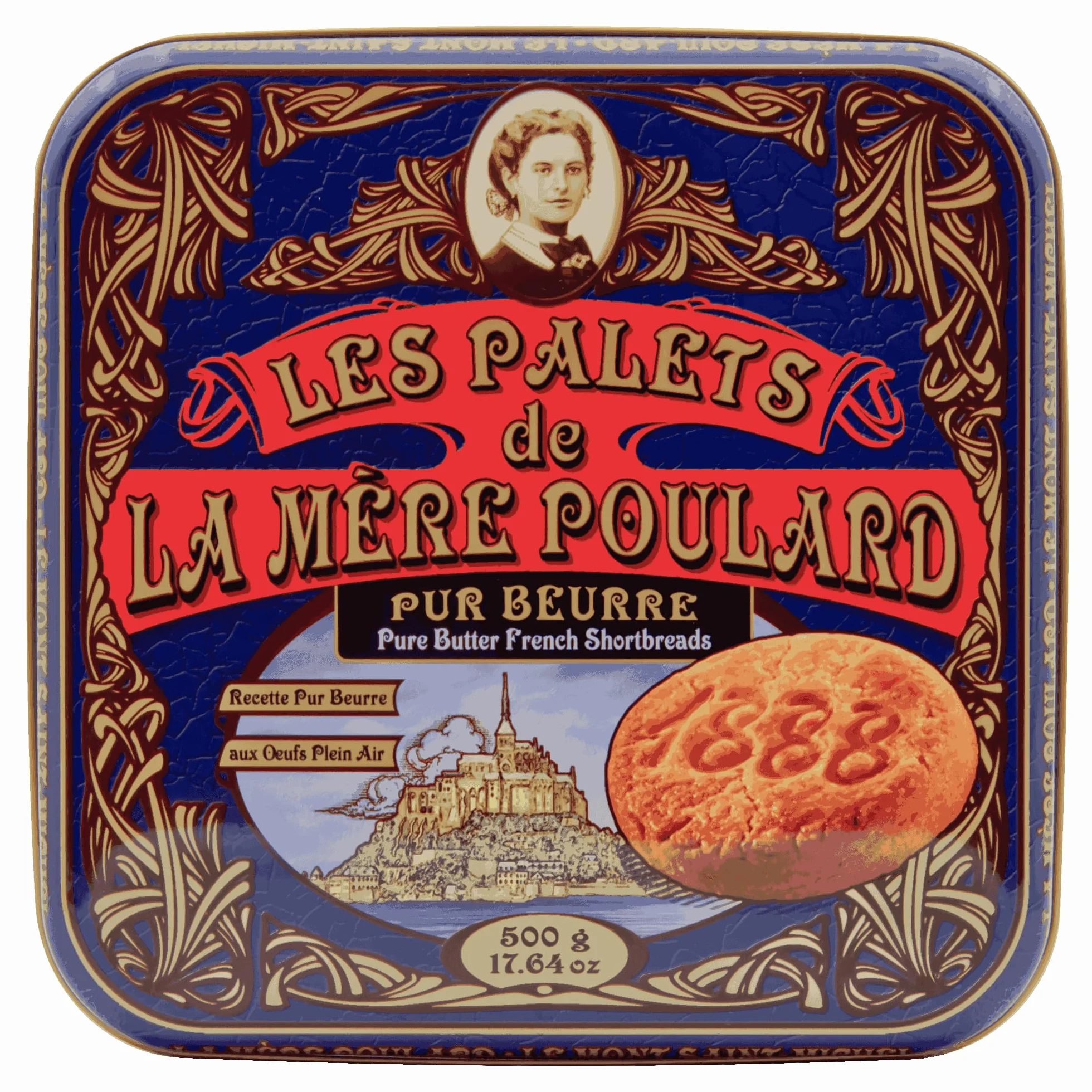 La Mère Poulard galletas tipo palets de mantequilla pura gruesas crujientes Lata 500g