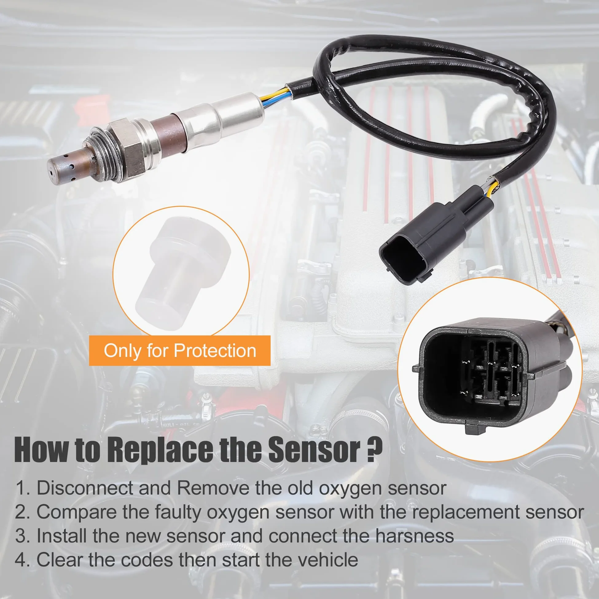 X AUTOHAUX Coche Aire Combustible Relación O2 Oxígeno Sensor Contra Corriente LF8R188G1 250-25029