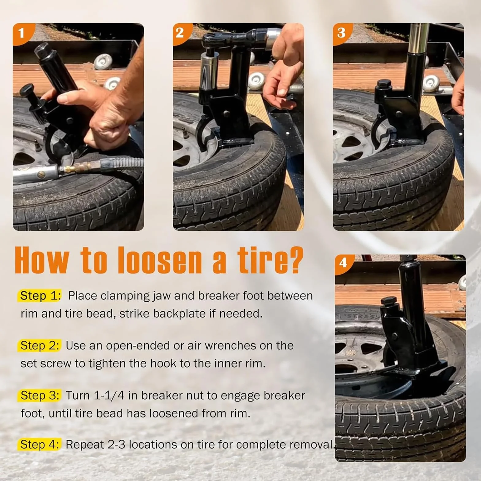 Interruptor de cuentas de neumático fácil de operar, para ATV, tractor, camión, coche, no necesita extracción de ruedas, para neumáticos de 38 a 42 pulgadas