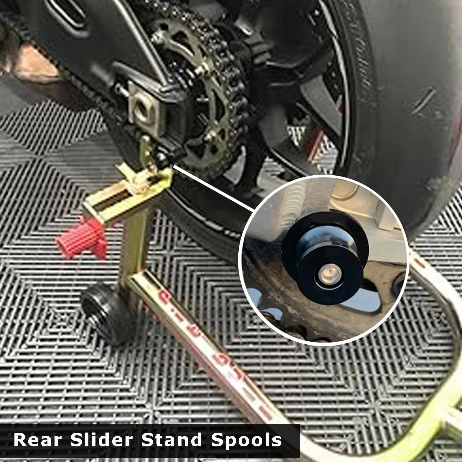 2 pcs M6 Motorcycle Tilting Aluminum CNC Slider Spools Motorcycle Bolts Accessories Arms para MT01 MT-01 MT03 MT-03 MT-125 MT09 MT-09 MT10 MT-10 Negro