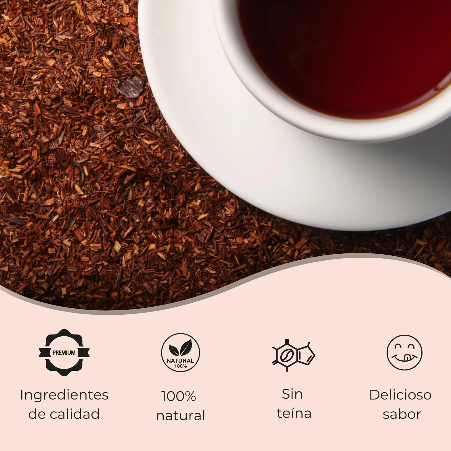 FUSIONATE Rooibos Cacao y Coco 150g Alternativa Chocolate Caliente Infusión Sin Cafeína