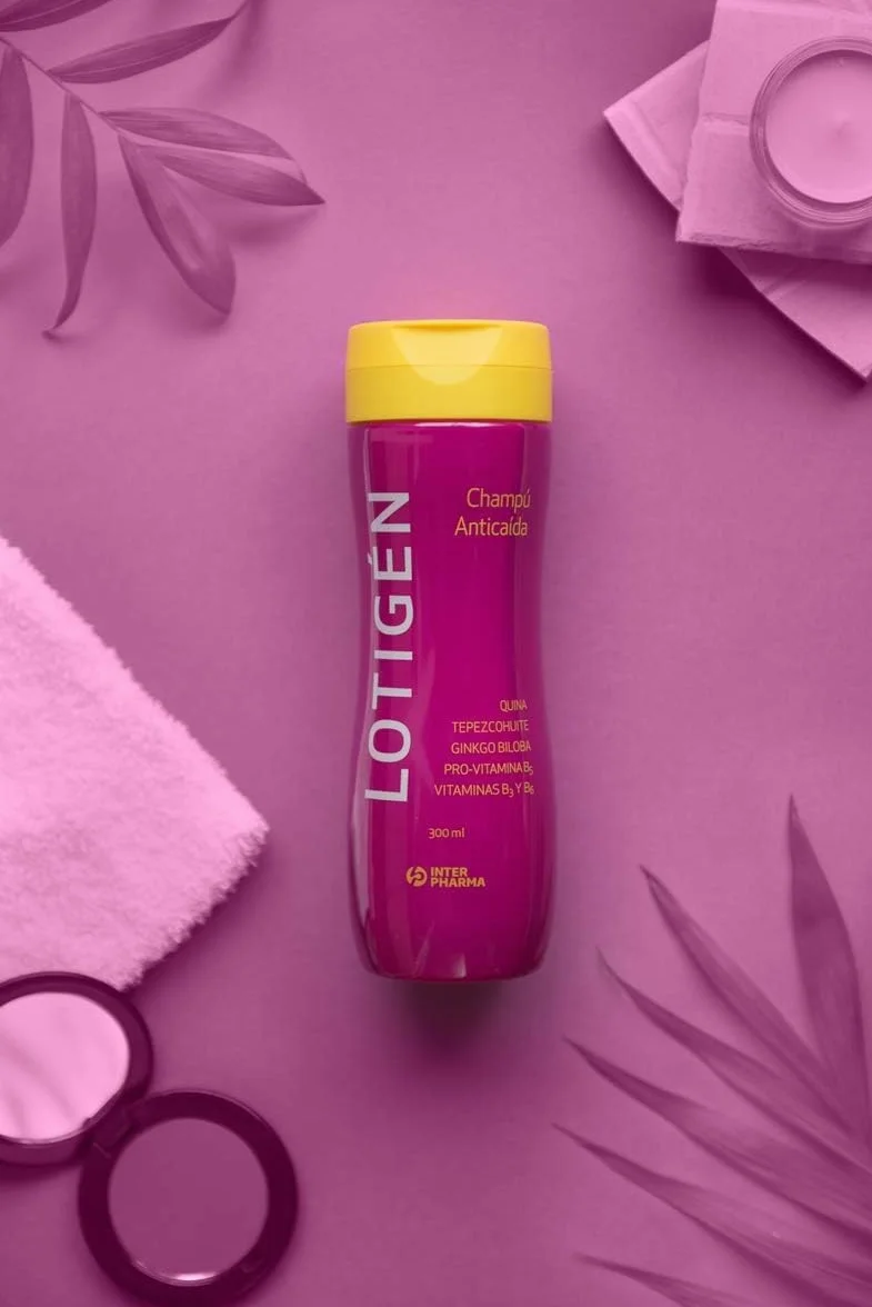 INTERPHARMA SA Lotigén Champú Anticaída 300 ml – Ginkgo Biloba, Quina, Tepezcohuite, Vitaminas, Pantenol – Cuidado de Cabello Fino y Frágil