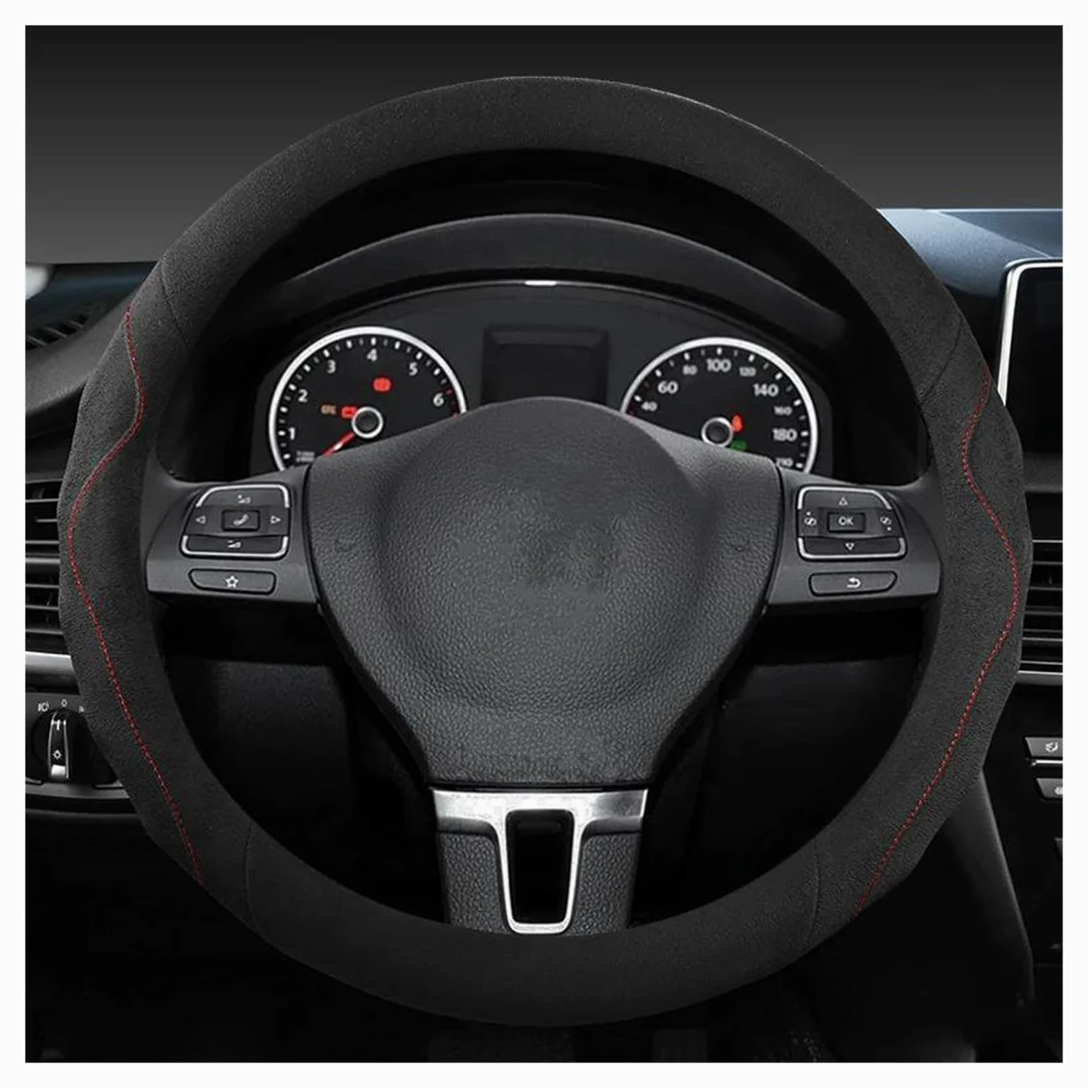 Funda para Volante de Coche de 36 cm, de Ante, de Piel, Talla S, para Suzuki Alto, Accesorios para el Interior del Coche, Funda para Volante de Coche, Color Rosa.
