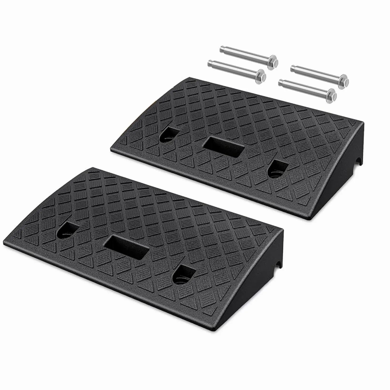 Rampa Portátil para Acera,Rampa para Silla de Ruedas,Rampa para Coche-para Cortacésped,Scooter, Motocicleta,Carga de 3300 Libras,Paquete de 2, 19,3 x 10,4 x 4,2 Pulgadas