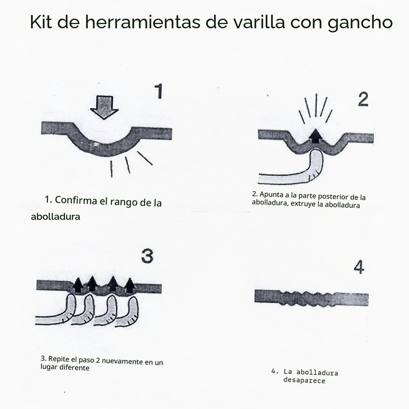 Dent Repair Kit Herramientas,Kit de reparación de Abolladuras Sin Pintura, Kit de Reparación de Abolladuras Sin Pintura Herramientas Manuales de Reparación de Abolladuras de Puertas de Coche