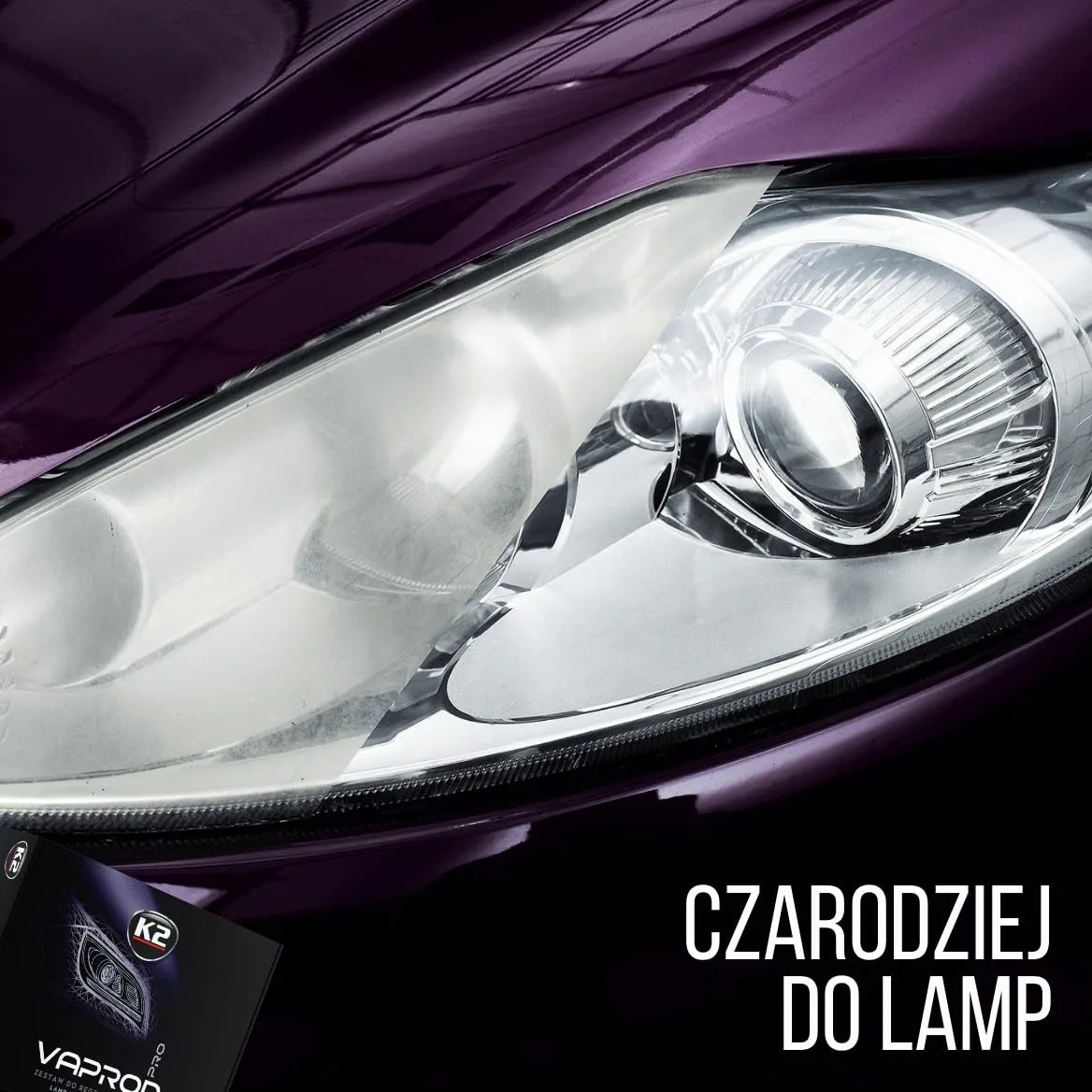 K2 Vapron Kit de Restauración de Faros – Reparación Profesional sin Desmontaje – Elimina Opacidad, Arañazos y Amarilleo – Incluye Líquido Restaurador y Accesorios