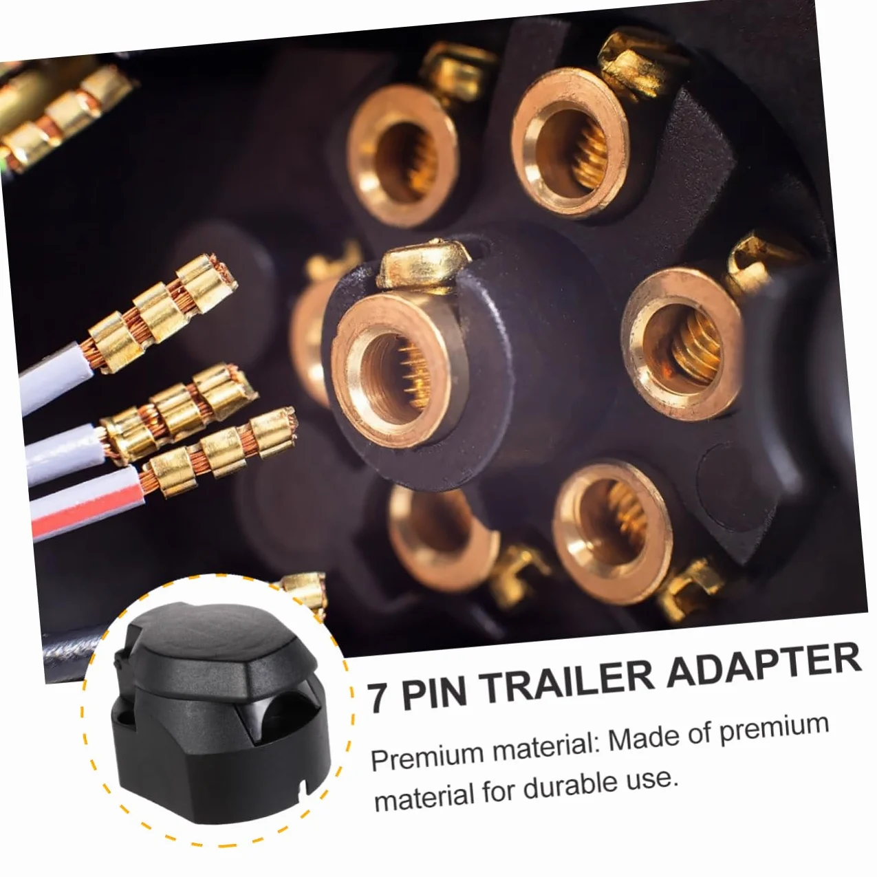 iplusmile Adaptador Enchufe para Remolque 12v 7 Pines EU Estándar 2 Piezas Negro con Conectores Metálicos y Plásticos para Vehículo Comercial y Coche