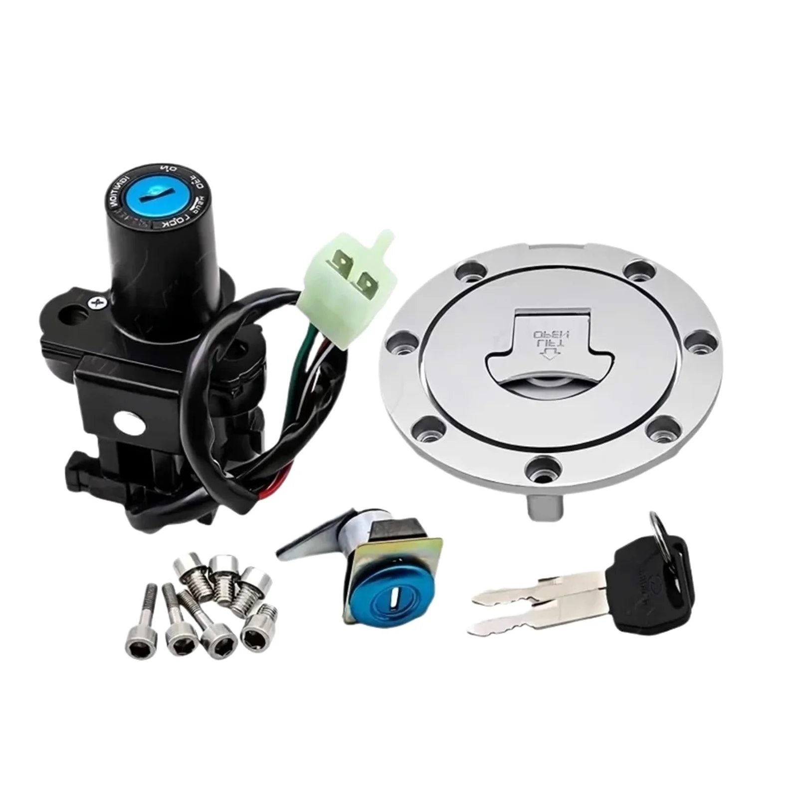 Juego De Llave Bloqueo Interruptor Encendido Y Tapa Combustible Para Compatible con Honda CB400 CB 400 1993-1998 Llave de bloqueo de asiento y tapa de combustible