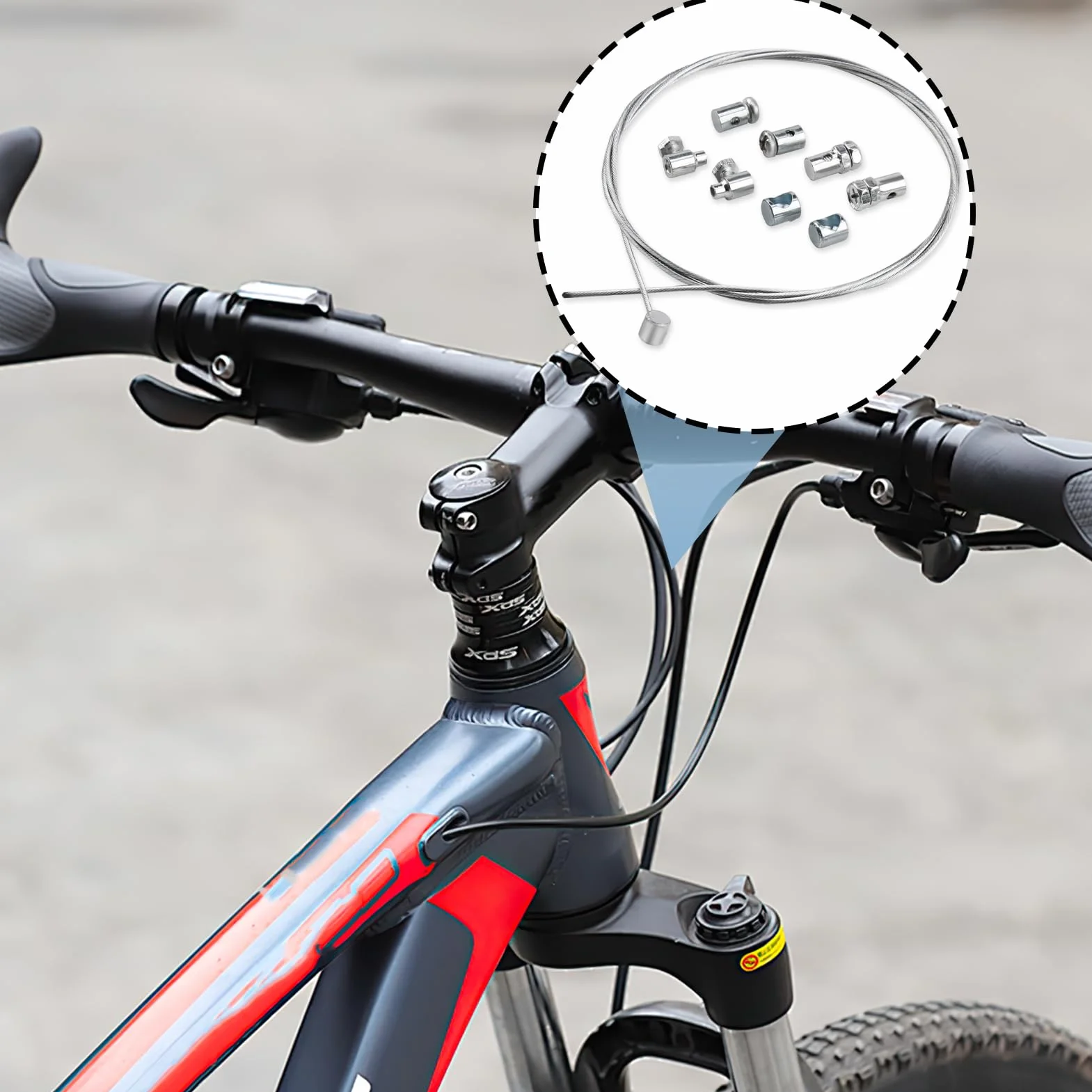 1,2M Ø1,5mm Cable de Embrague Universal para Motocicletas y Bicicletas de Cross, Incluye 2 Abrazaderas de Cable, Acero Galvanizado, Adaptable a Todos los Vehículos de Dos Ruedas Motorizados