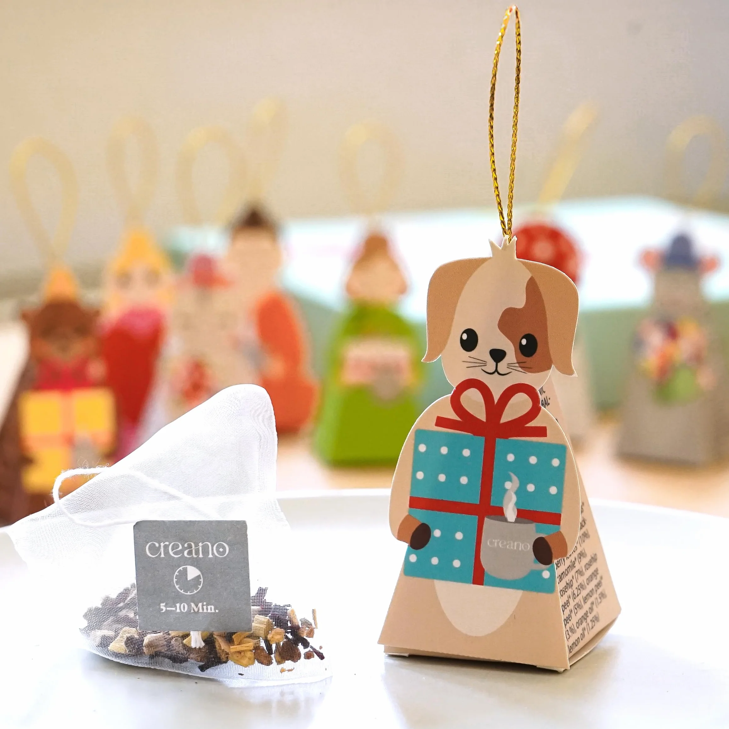 Creano Set de Regalo de Té Bio con 9 Figuras Adorables de Infusión para Amantes del Té