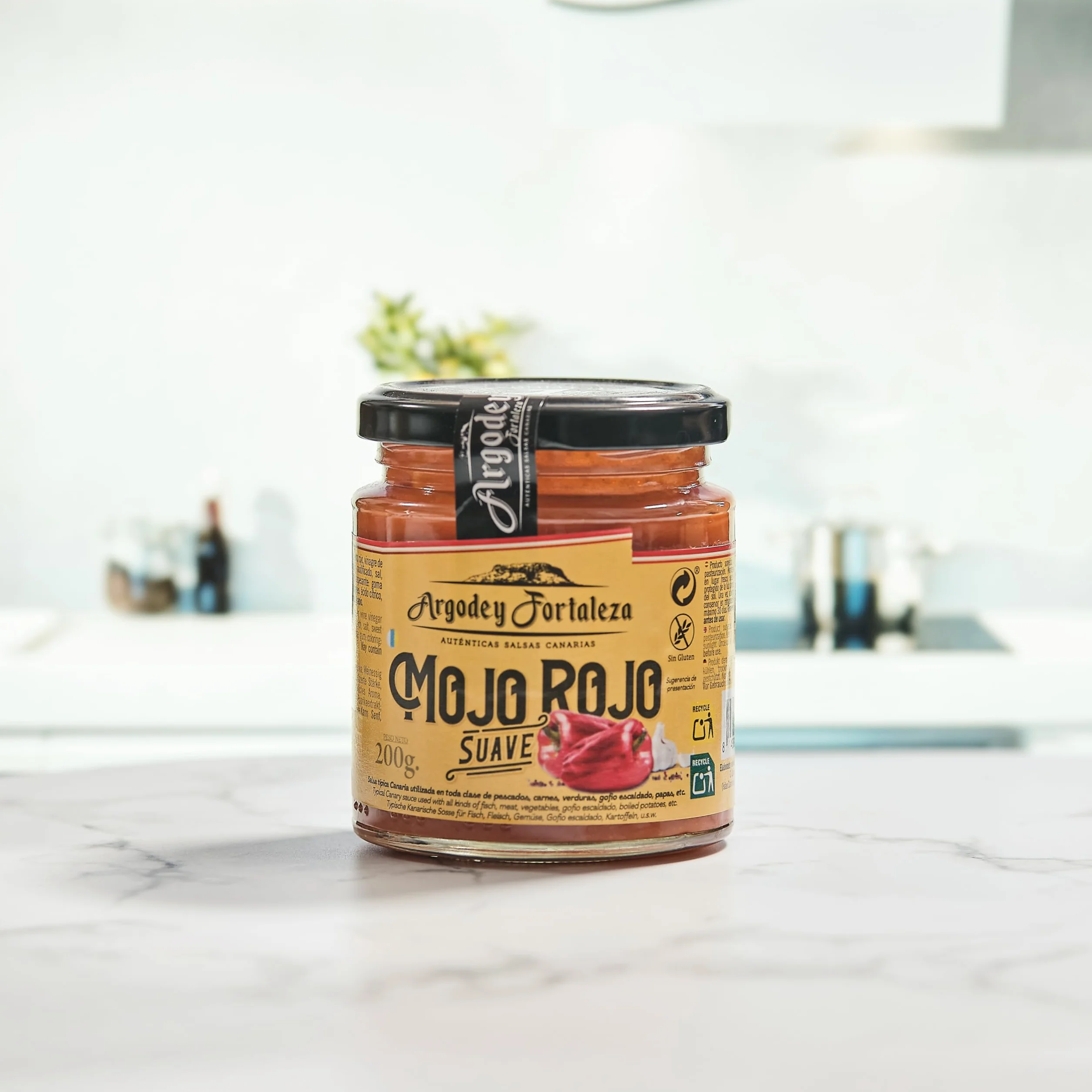 Argodey Fortaleza Mojo Rojo Suave 200g - Autentica Salsa Canaria para Untar