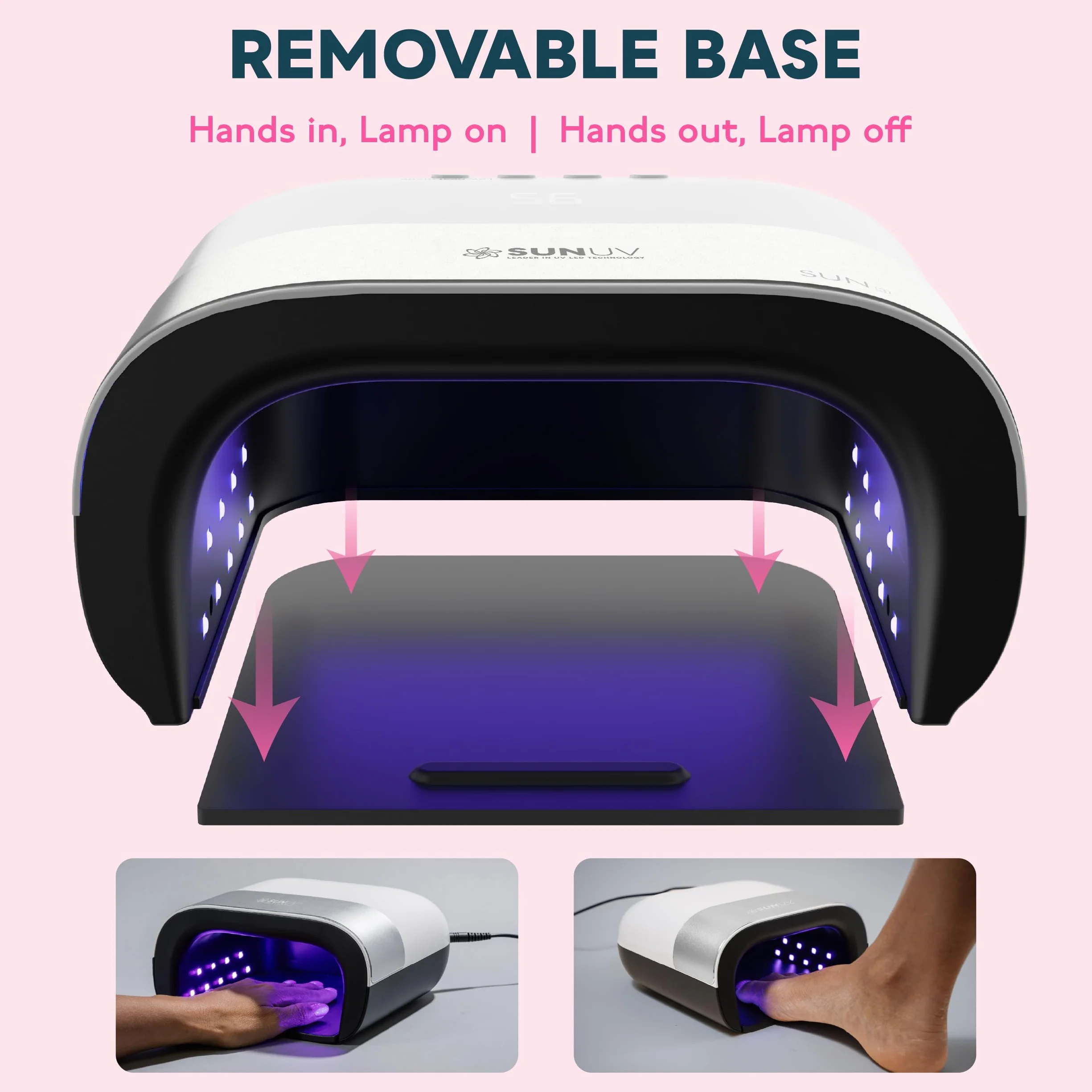 SUNUV Lámpara LED UV Uñas Profesional Secador Gel Luz Curado con Sensor Automático y Pantalla LCD