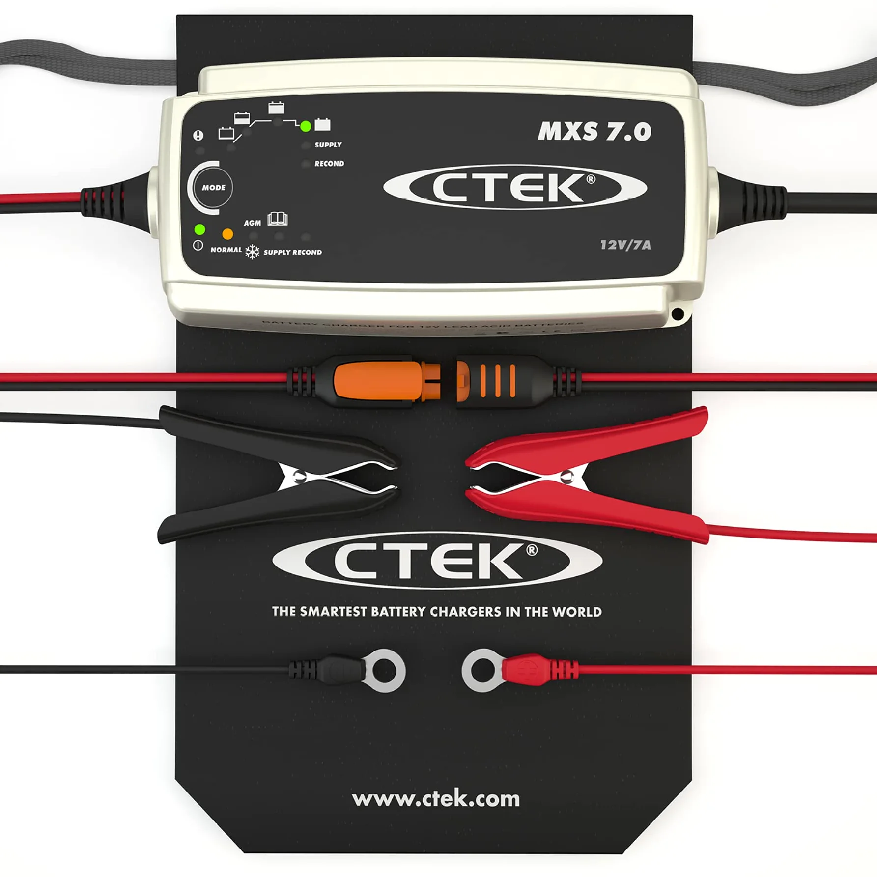 CTEK MXS 7.0 Cargador Batería 12V 7A, para Baterías De Vehículos Más Grandes, Barco, Camión, Caravana Y Vehículo De Recreo, Desulfatador De Batería con Función De Alimentación Y Opción AGM Dedicada
