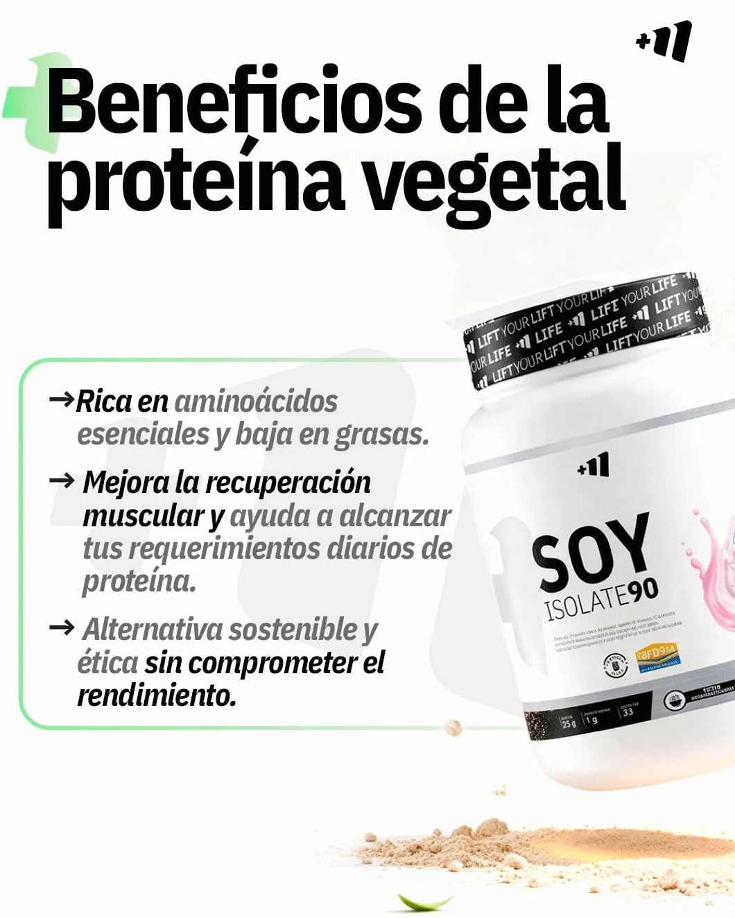 SOY Isolate 90 Proteína Aislada de Soja 1 Kg Vegano Sabor Chocolate
