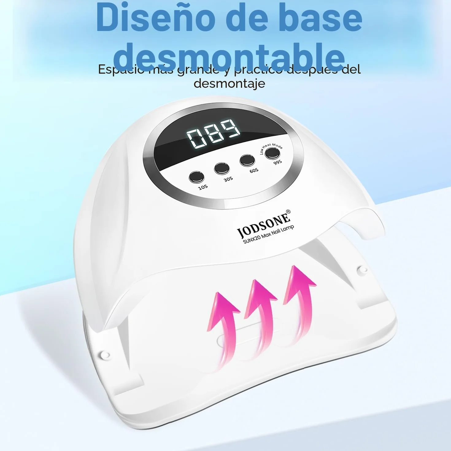 JODSONE Lámpara de uñas UV LED 320W 72 luces duales, 4 temporizadores 10/30/60/99s