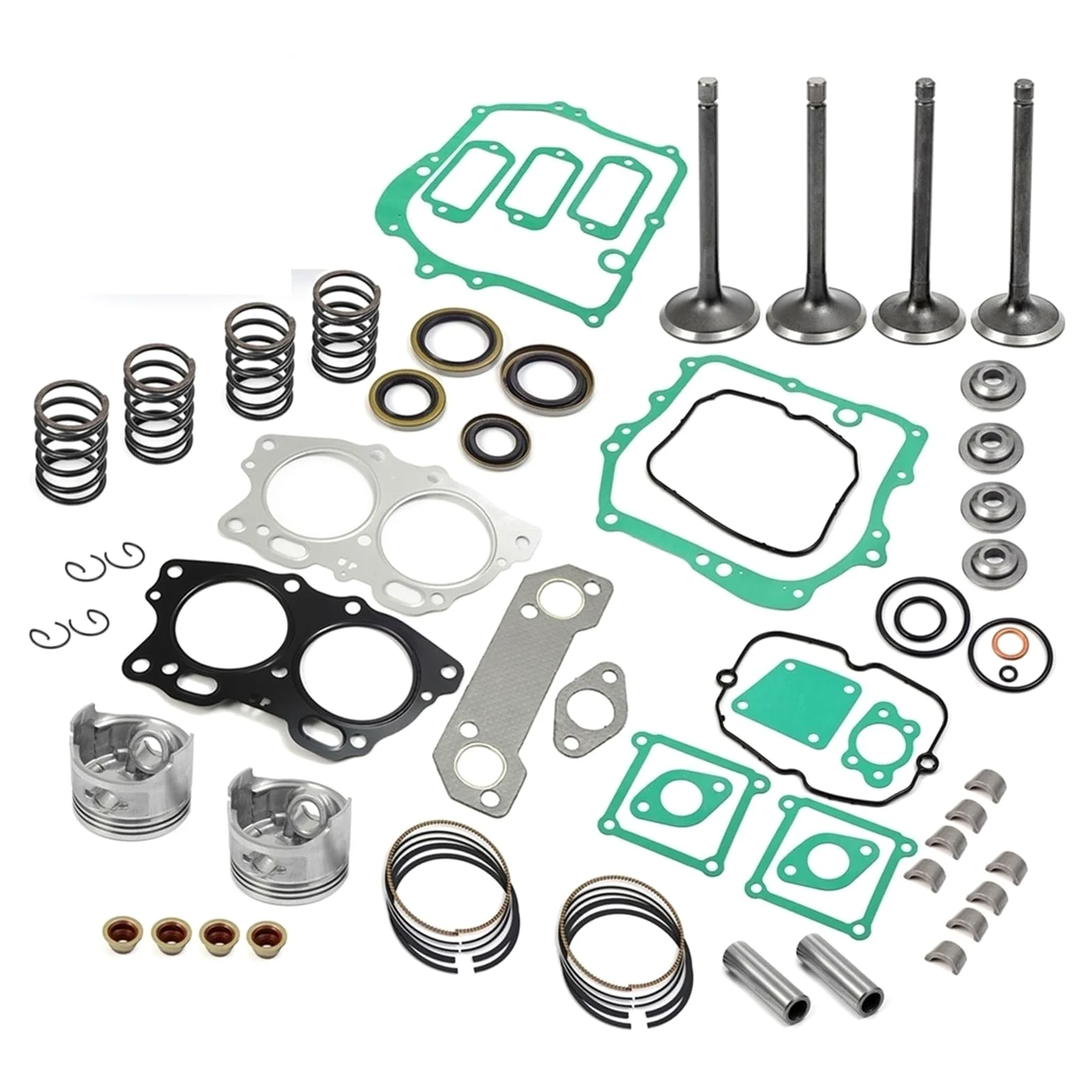Compatible Con Fuji Robin 295cc EH29C carrito Compatible golf MIC 91-02 Sello de admisión Retenedores resorte escape válvulas Grupo de cilindros Pistón Kit