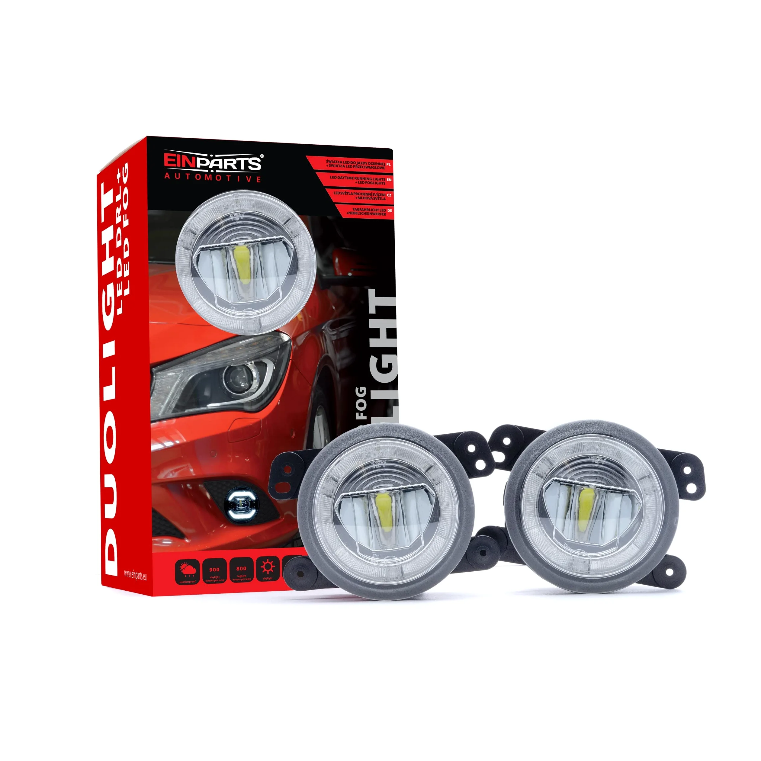 EinParts 2 en 1 Luz de circulación diurna del coche LED con certificado E4 R87, Luz Antiniebla Delantera Para Jeep Wrangler JK Facelift, Jeep Cherokee/Grand Cherokee, Dodge Journey