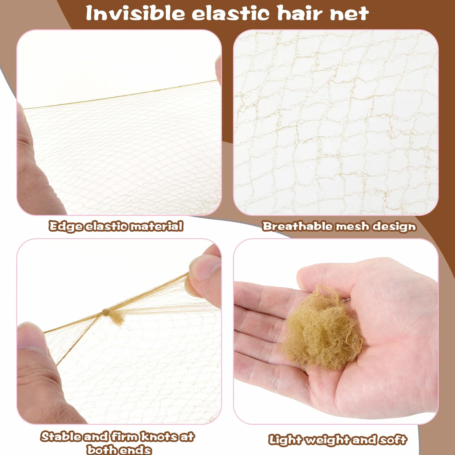 Giantree Redes para moños invisibles pelo 20 uds con 50 horquillas U para ballet