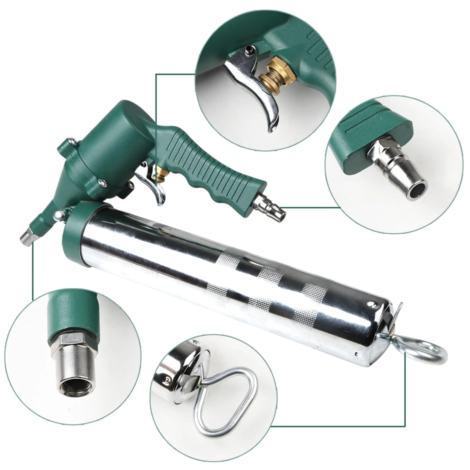 Boquilla Bomba de Engrase Bomba neumática del compresor del Arma de Grasa neumática 400CC para lubricar el Vario Coche Boquilla engrasadora