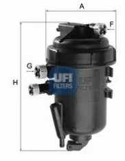 UFI Filters, Filtro Gasoil 55.178.00, Filtro de Combustible Diésel de Recambio, Apto para Coches, Apto para Modelos de Fiat