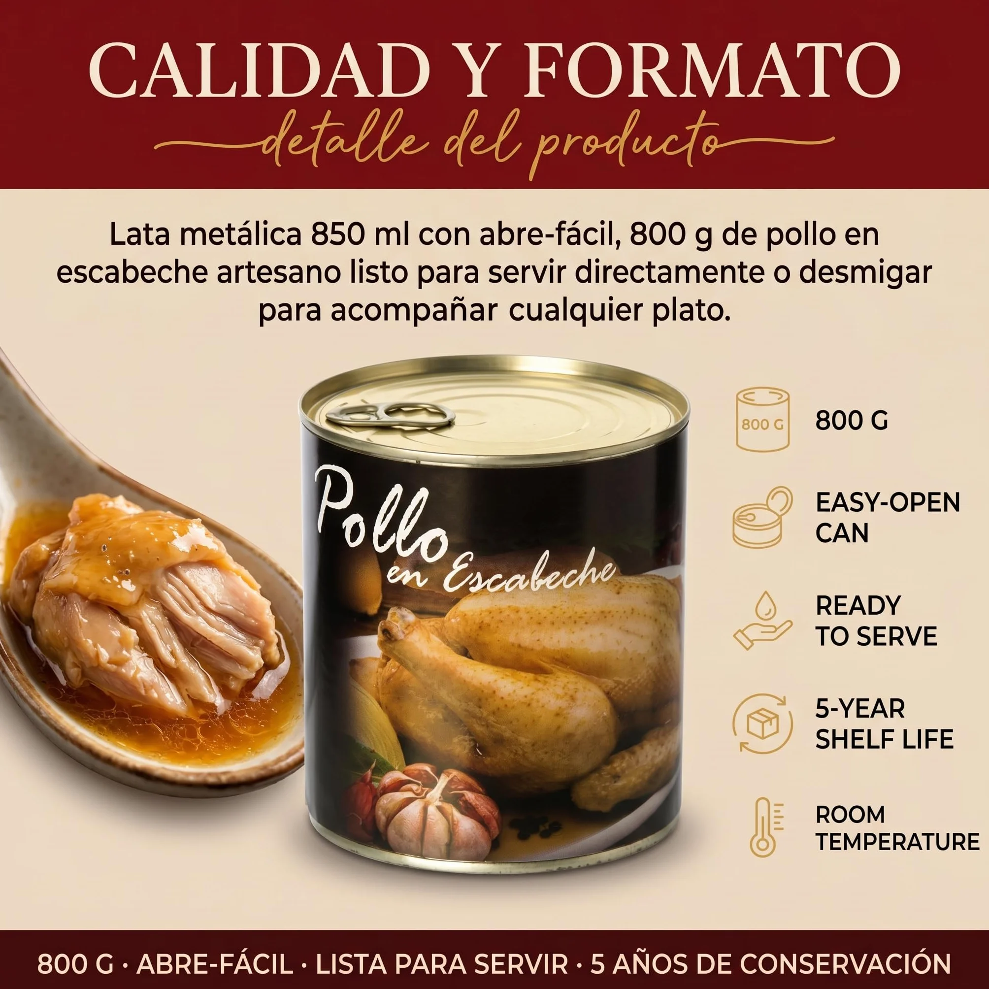 Pollo en Escabeche Polgri 800 grs. x 3 unds.