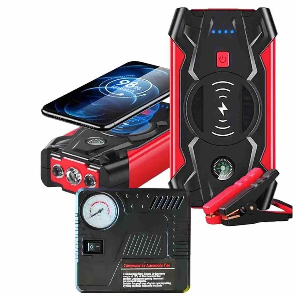 Arrancador de Batería de Coche Almalux Q-X7 – 26000 mAh, Compresor de Aire y Cargador Inalámbrico