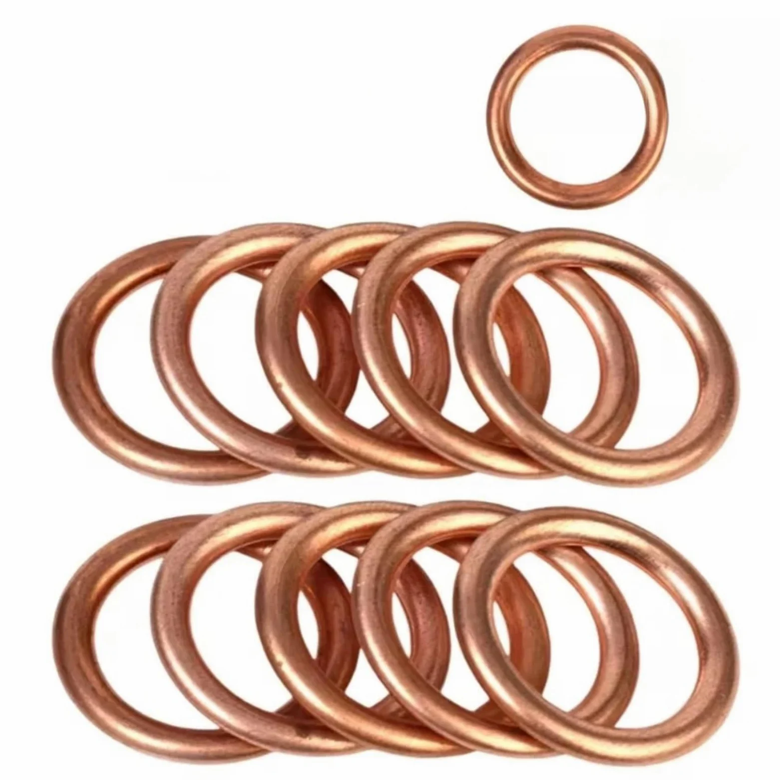 Compatible con junta de tapón de drenaje de aceite de aluminio/cobre para cambio de aceite de motor Apto para Audi, arandela de sellado reemplazable(Copper Gaskets,100pcs)