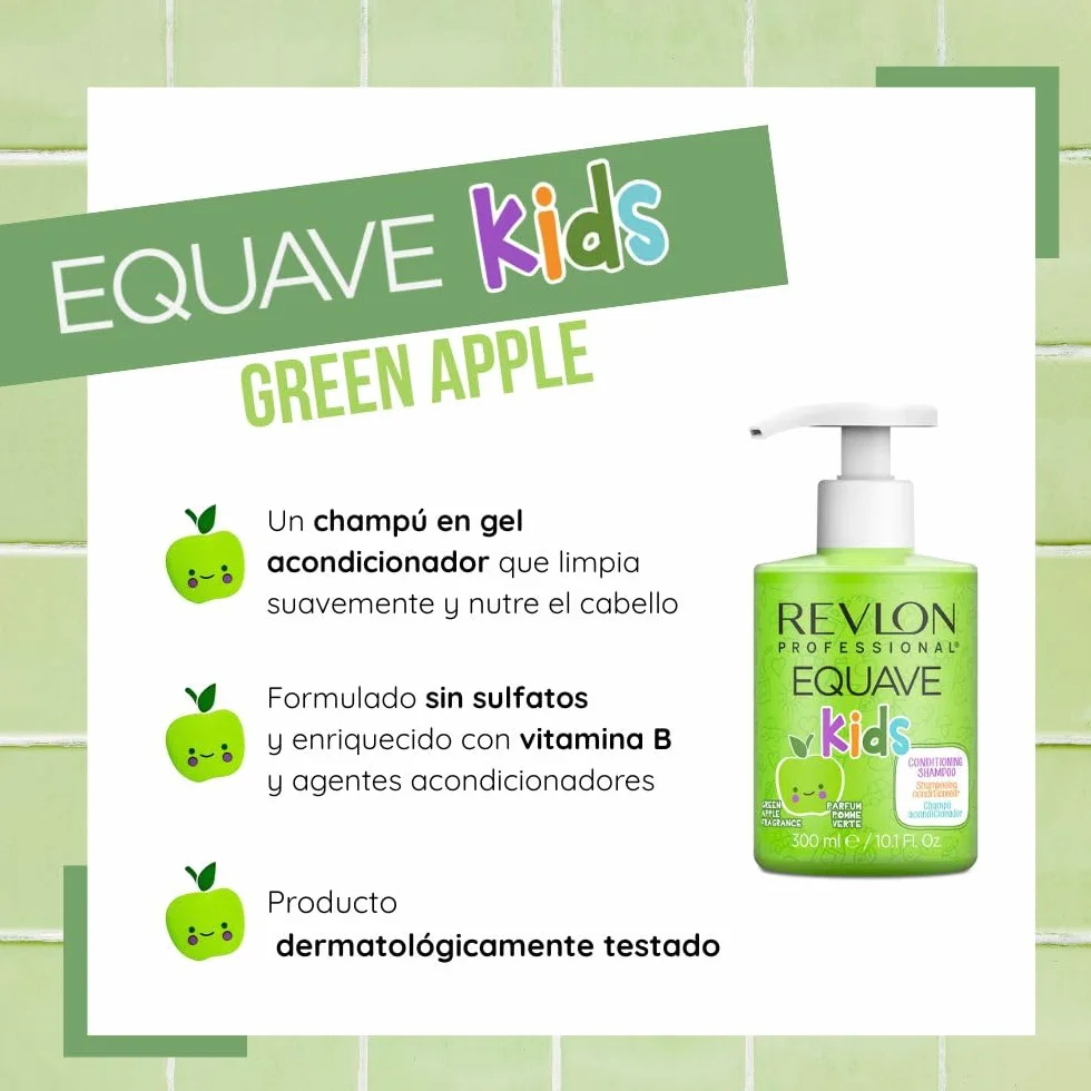 REVLON PROFESSIONAL EQUAVE KIDS Champú Acondicionador para Niños Sin Sulfatos 300 ml