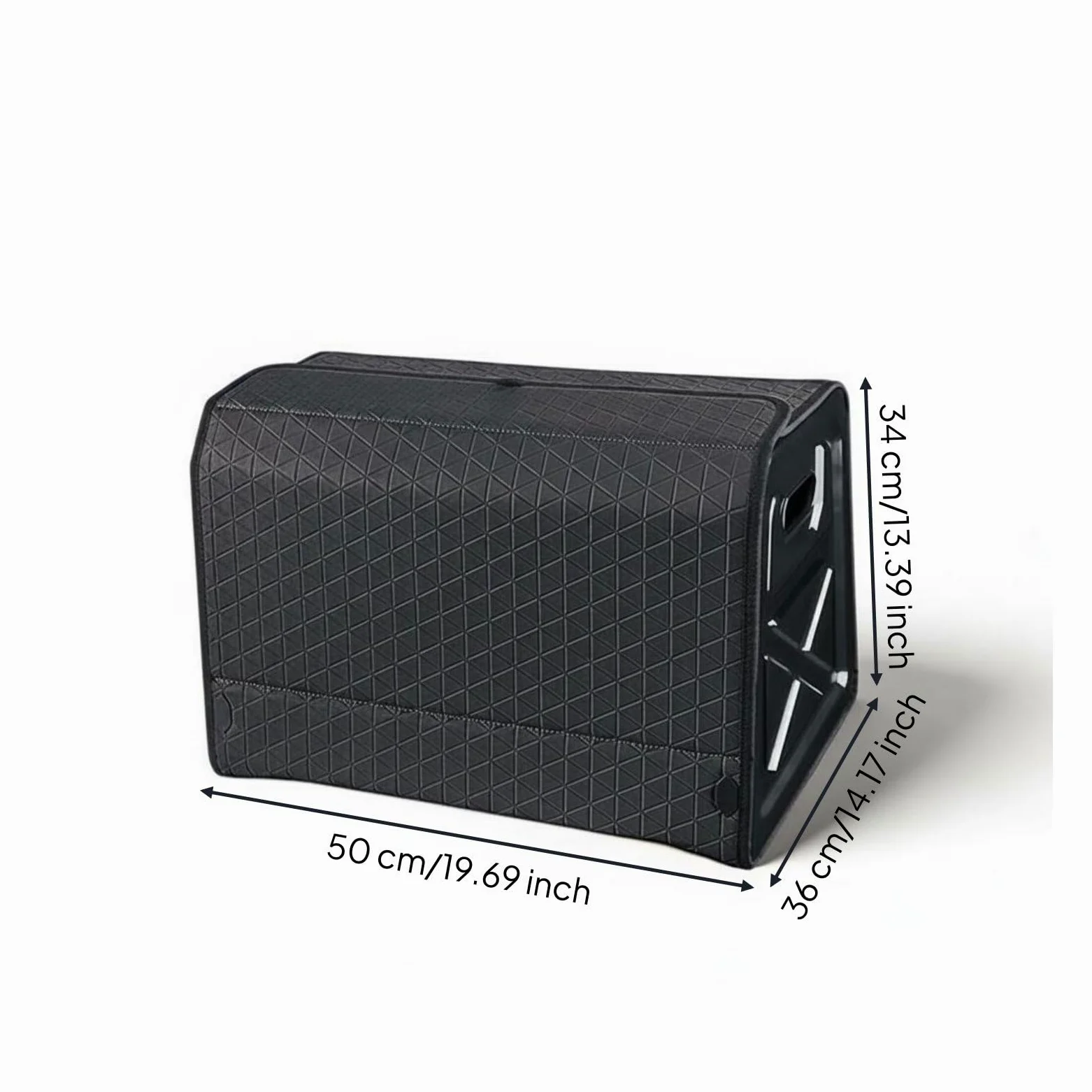 perfk Organizador de Maletero Plegable con Caja Multifuncional Tapa Rápida y Separadores Fabricado Sintético Diseñado para Conductores Trayectos Largos Trabajo, Negro