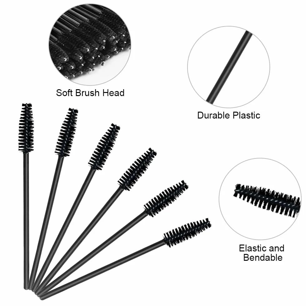 LOPHE Cepillo de Pestañas Desechables 120 Piezas Cepillos de Cejas Brocha para Extensiones de Pestañas y Cejas