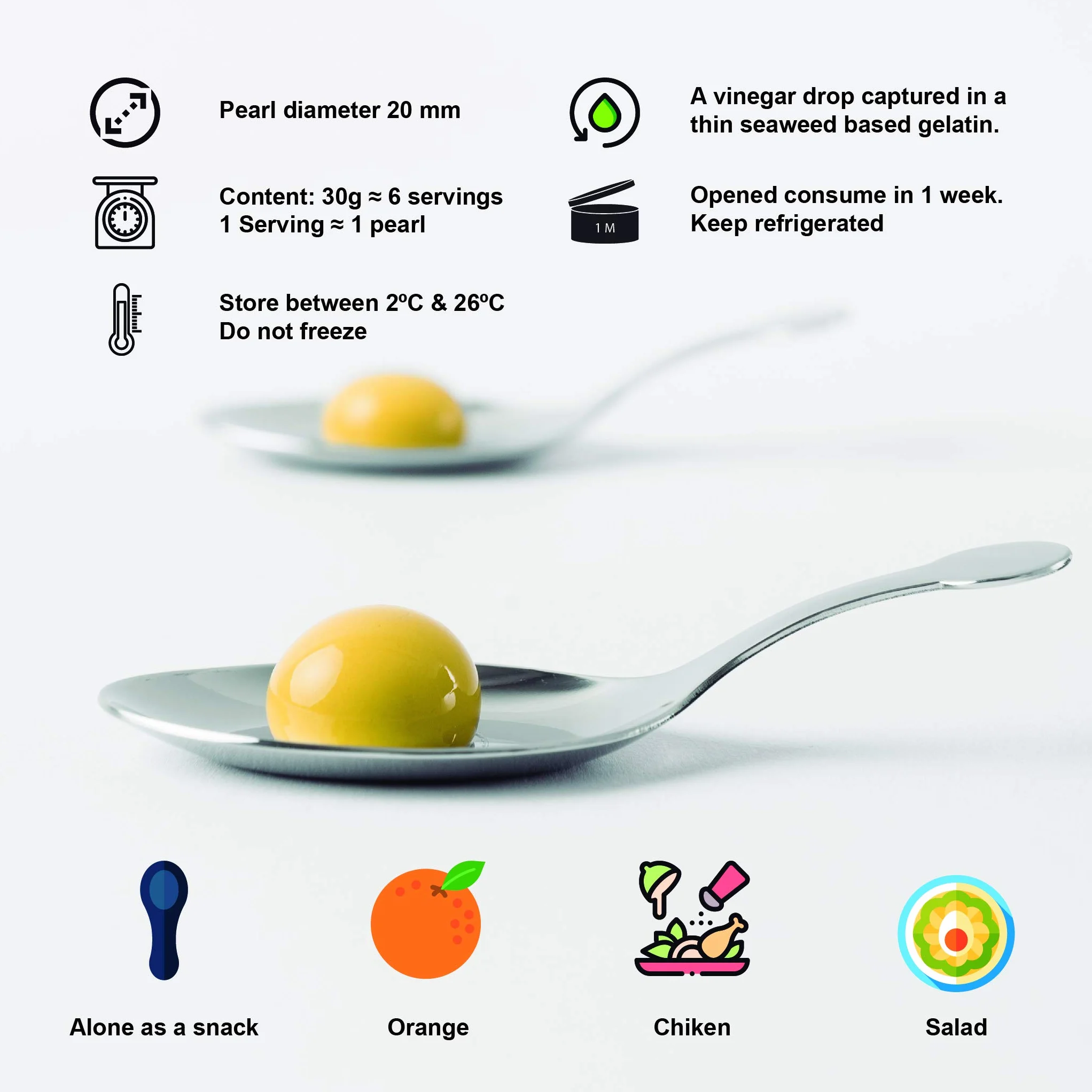 Caviaroli Drops de Aceituna Verde Esferificaciones Aperitivo Gourmet 170g