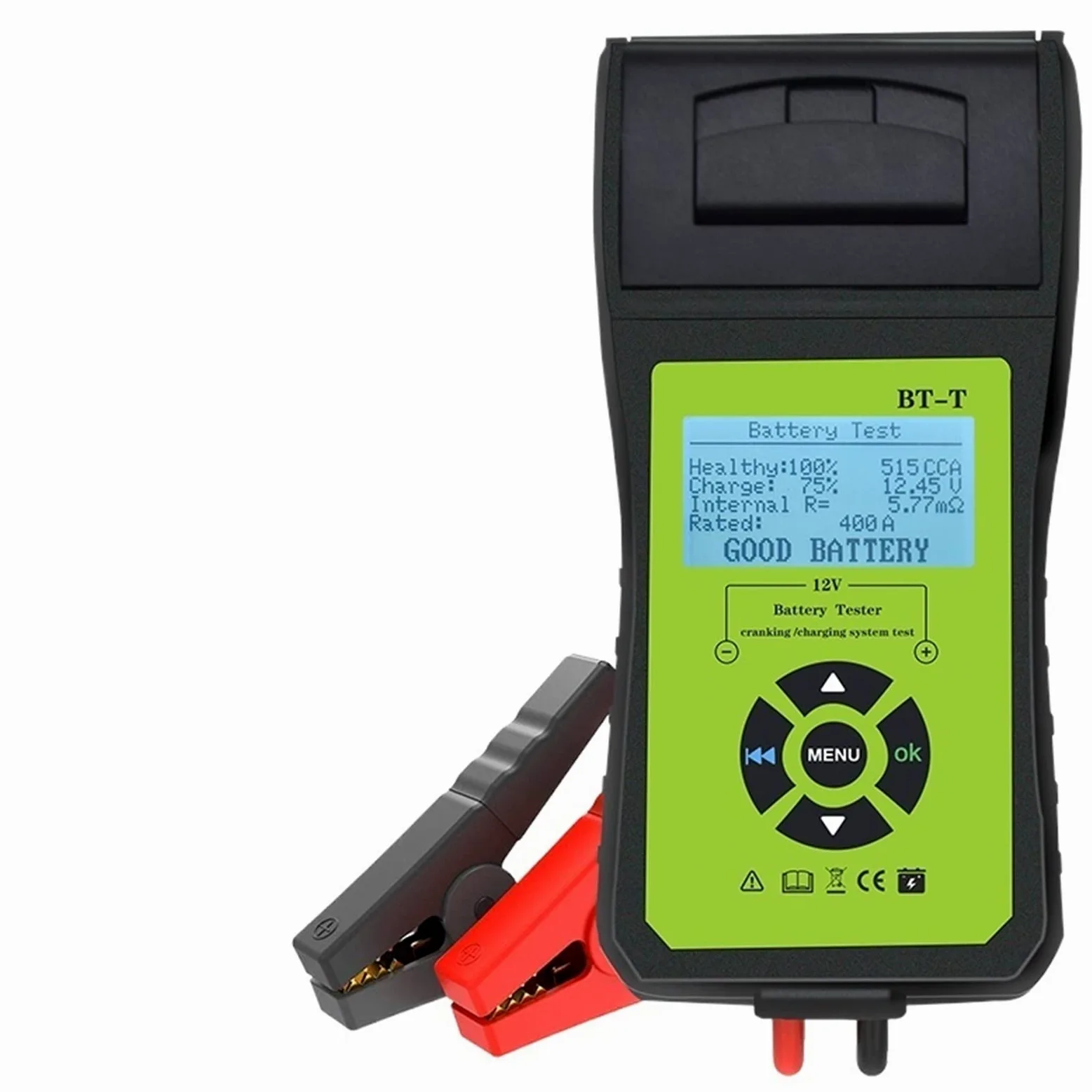 EDEDE Comprobador de baterias BT-t Analizador del Sistema de batería de la batería del automóvil con la Impresora Multilenguage Sistema de energía automotriz medidor de diagnóstico