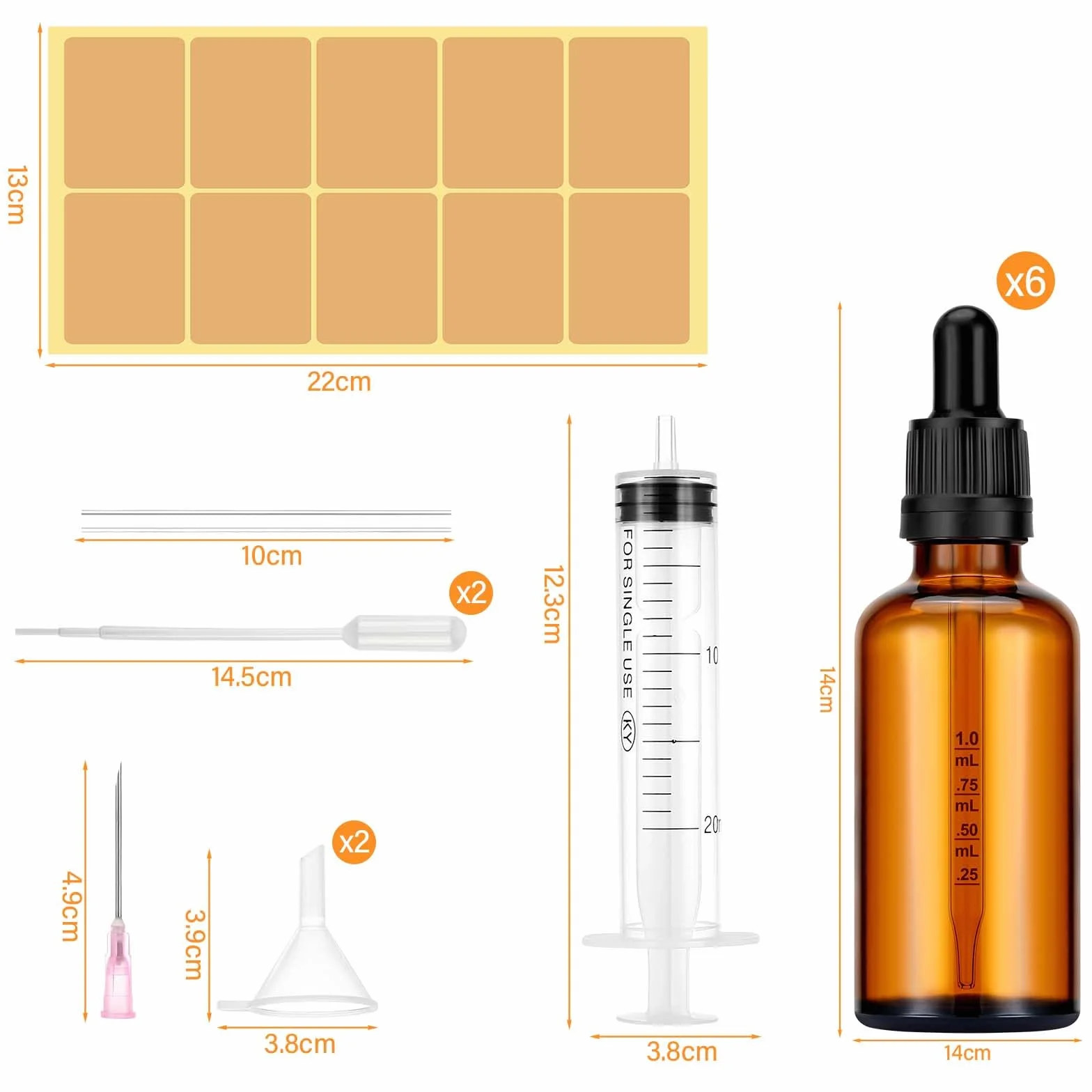 Frascos de Vidrio Marrón 100 ml con Gotero para Aceites Esenciales - 6 Piezas