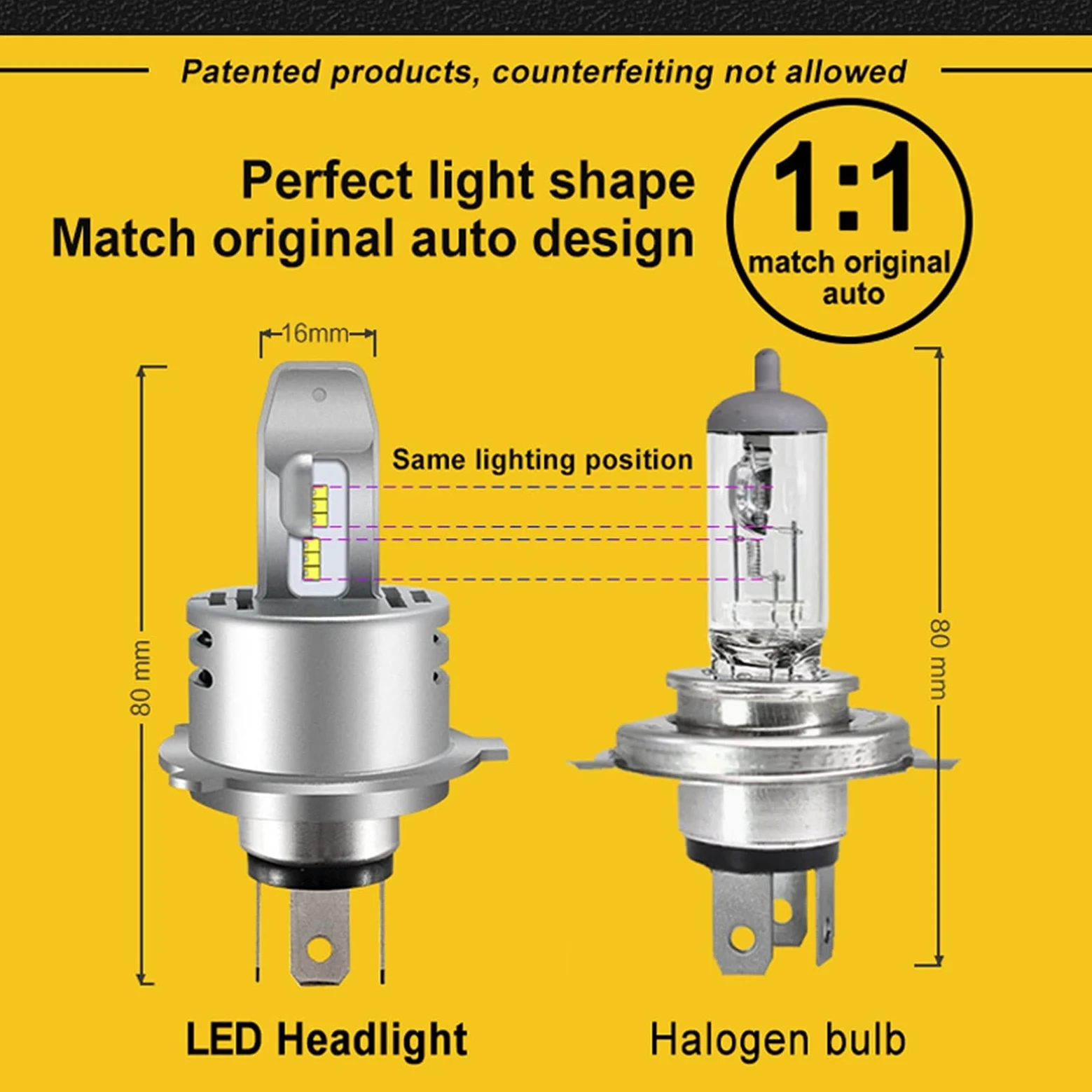 Faros Bombilla de Faros H4 HB2 / 9003 HB2 / 9003 HI/LO H7 H11 9005 HB3 9006 HB4 60W Faro del Coche LED de Alta Potencia Blanca 6000K de Estilo de Coche (Socket Type : H7)
