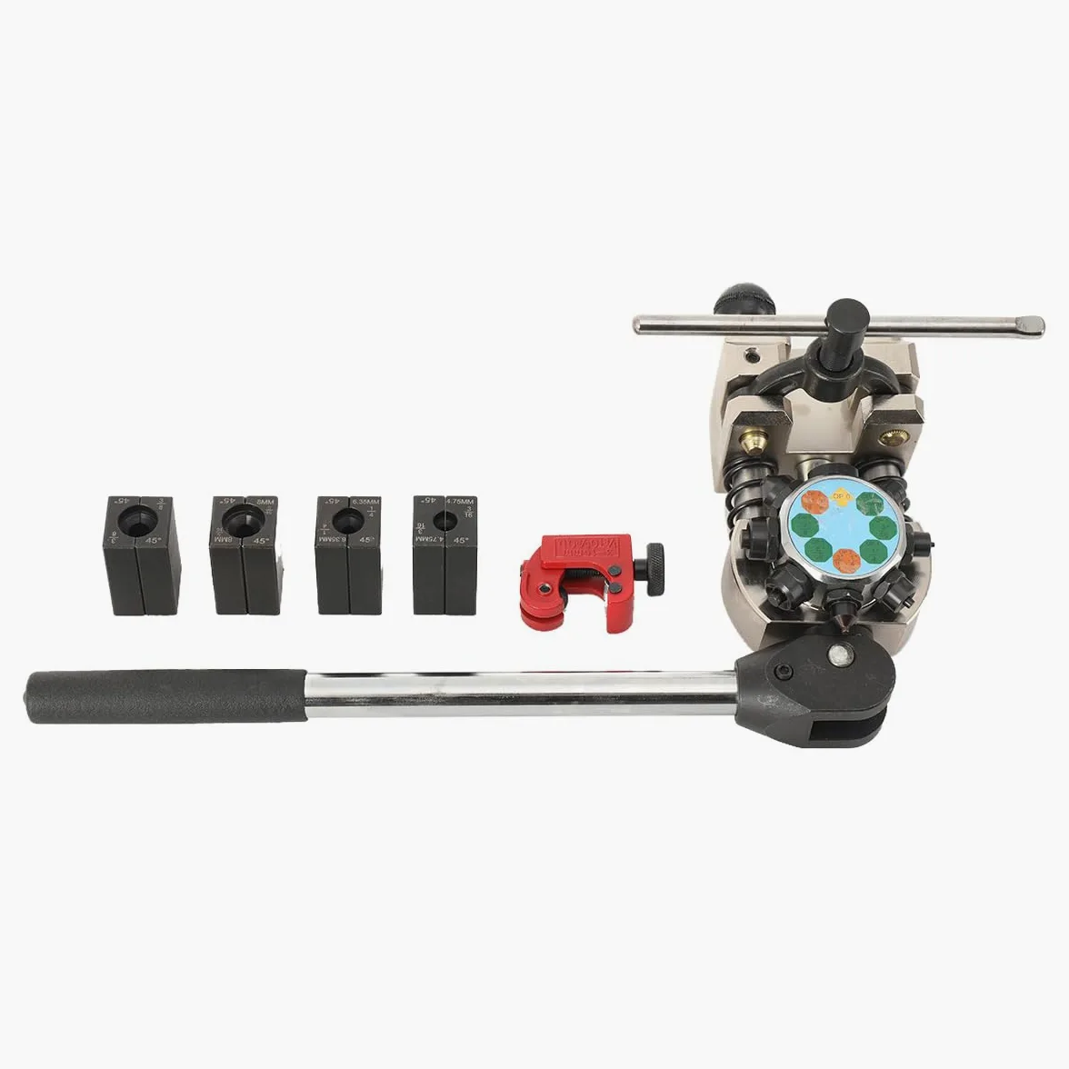 Herramienta de Abocardado para Tubos de Frenos, Herramienta para Abocardar Líneas de Freno, para Abocardado Simple, Burbuja y Doble (Ø3/16, 1/4", 5/16", 3/8")
