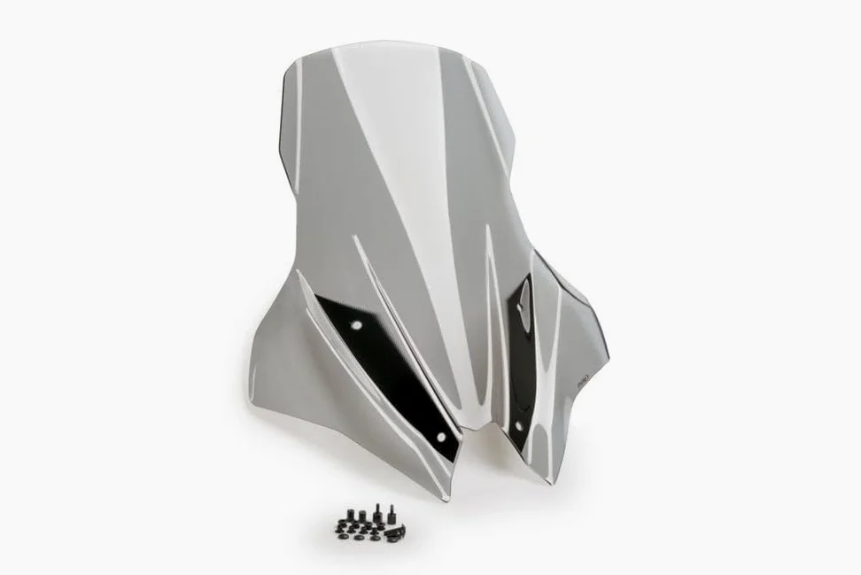 Puig 21120H Pantalla V-Tech Line Touring en acrílico de 4 mm con diseño aerodinámico anguloso para máxima protección y reducción de turbulencias, Ahumado