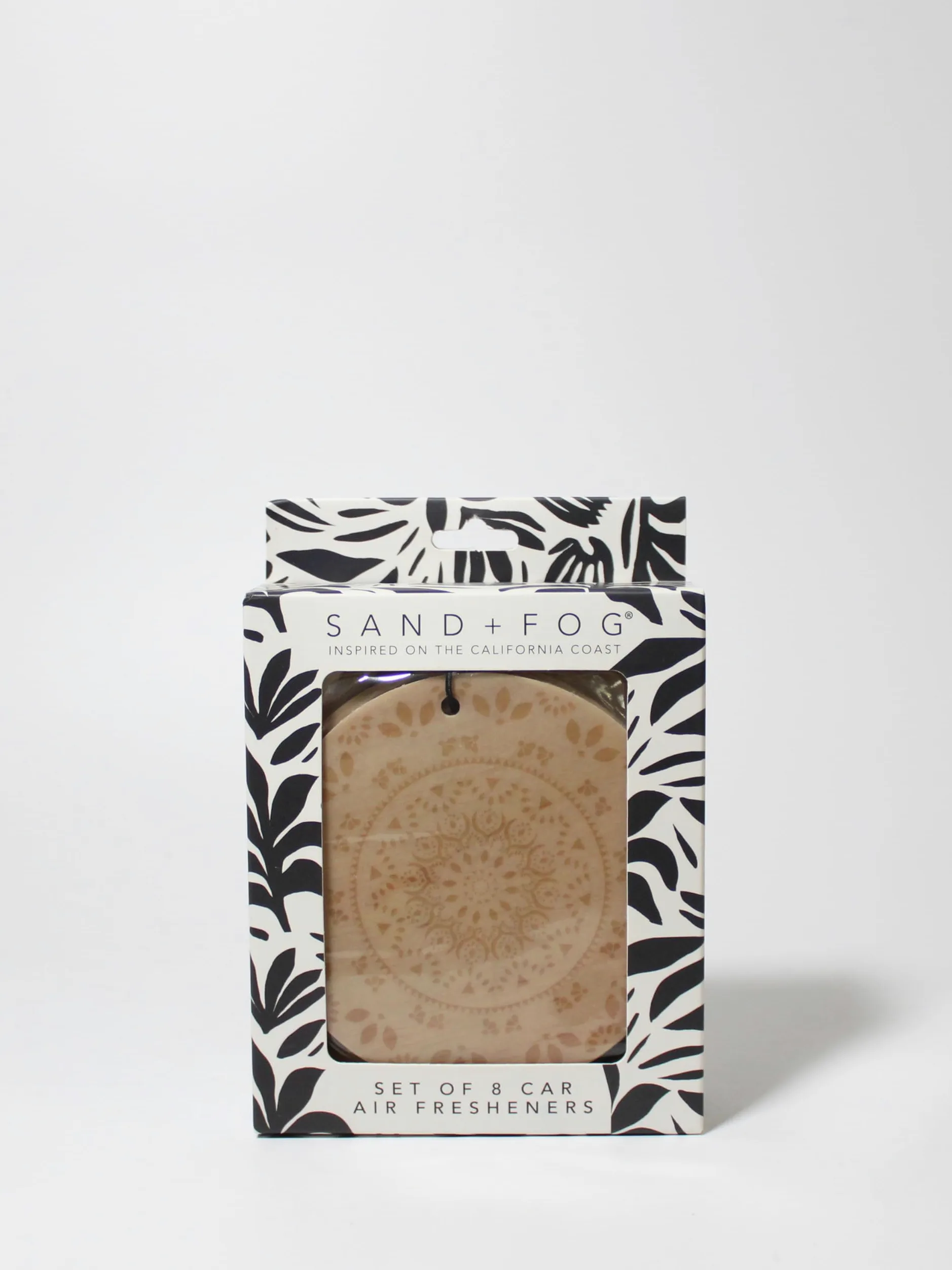 Sand + Fog - Juego de 8 ambientadores para coche - Ocean Mist, Sun-N-Fun, vainilla de Tahití, madera de teca, sal oceánica y marina, piña coco, cítricos tropicales, olas limpias