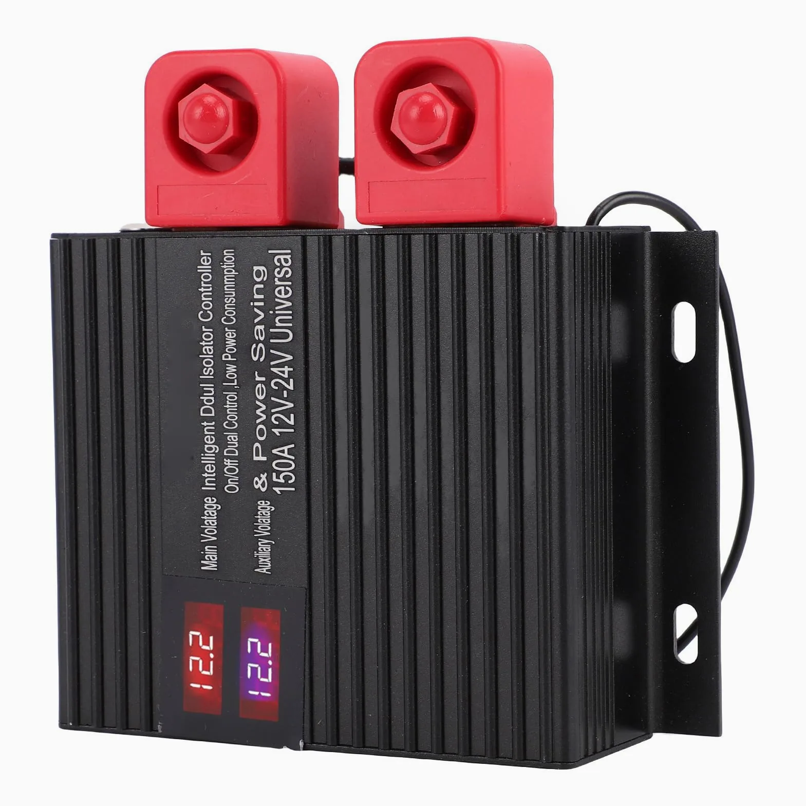 RiToEasysports Aislador Inteligente de Batería Dual, VSR Inteligente de 12 V 24 V en Aleación de Aluminio, Pantalla de Voltaje LCD, Desconexión Automática de 5 Segundos, Arranque de Emergencia, para