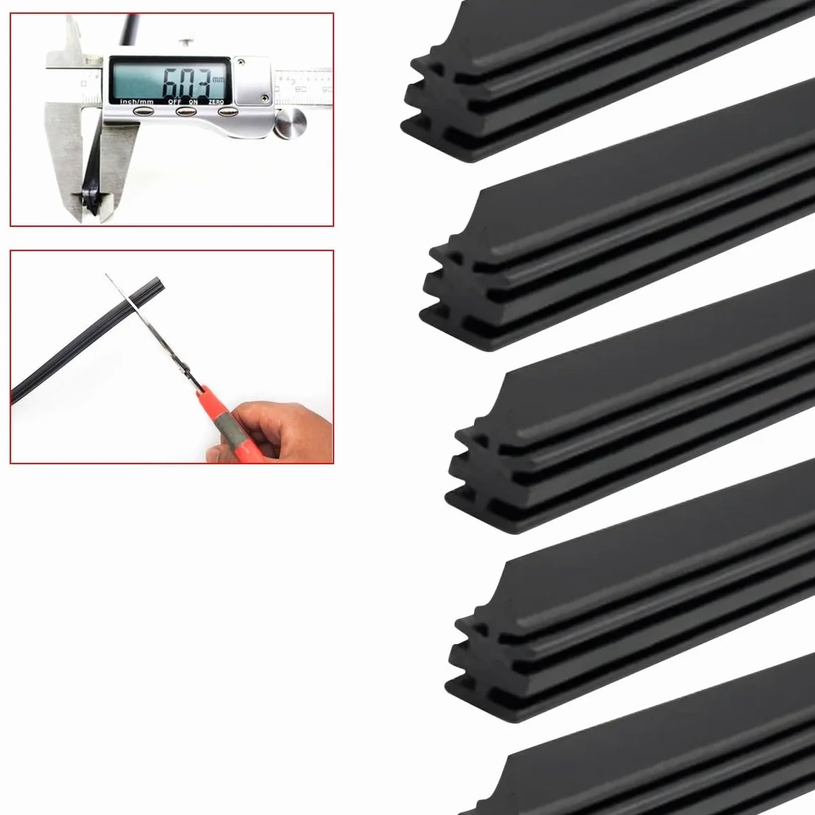 Escobilla limpiaparabrisas Para Limpiaparabrisas Coche 6 Mm, Natural | 10 Tiras De Goma Para Limpiaparabrisas Coche 6 Mm, Natural, 14, 16, 17, 18, 19, 20, 21, 22, 24, 26, 28 30 Pulgadas