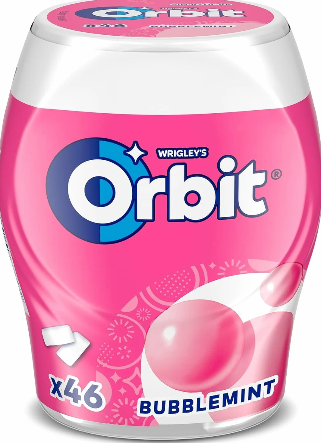 Orbit Bote de Chicles Sin Azúcar Bubblemint, Afrutado, Fresco, Intenso y de Larga Duración (6 x 46)